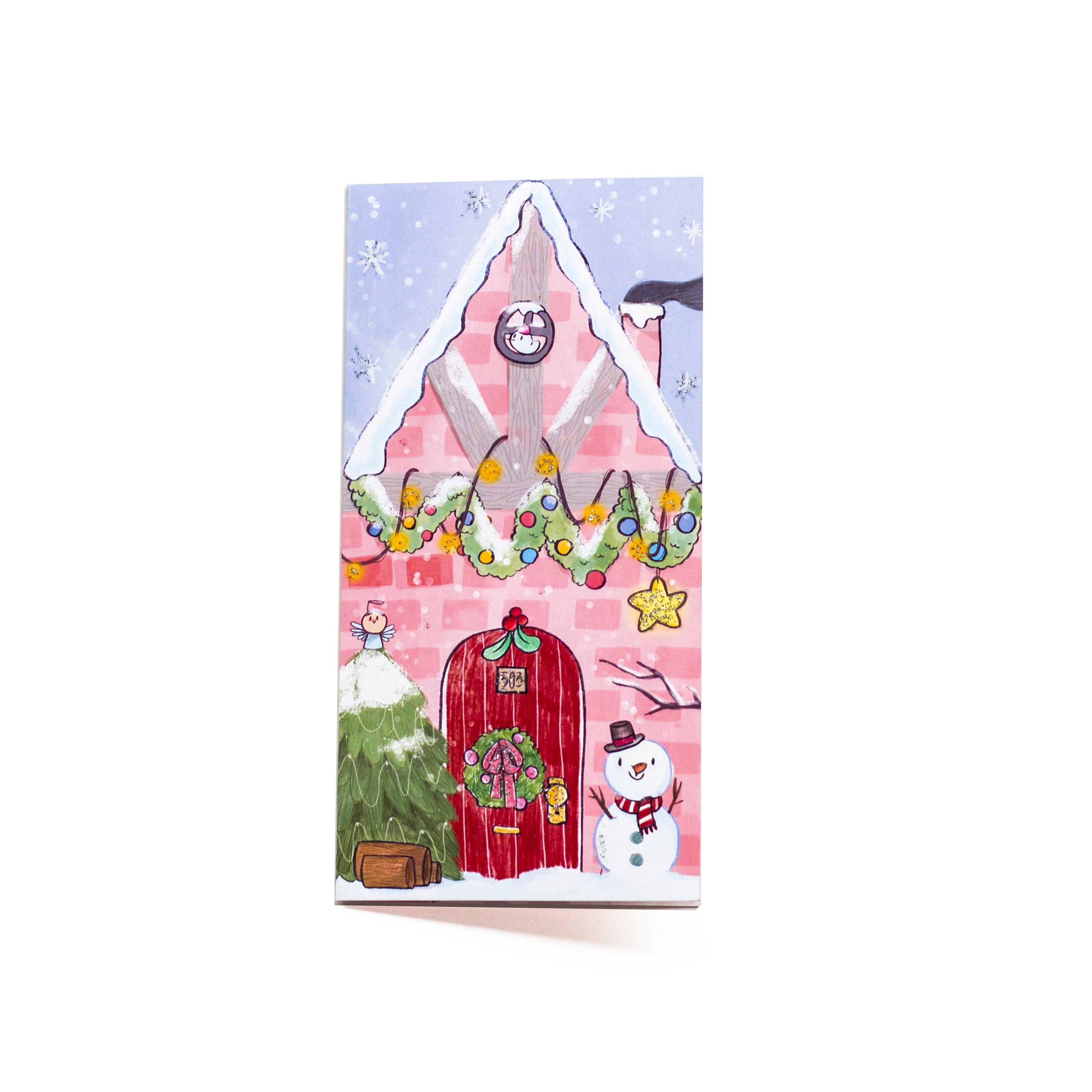 Merry Christmas Greeting Card - Glitter Laminated