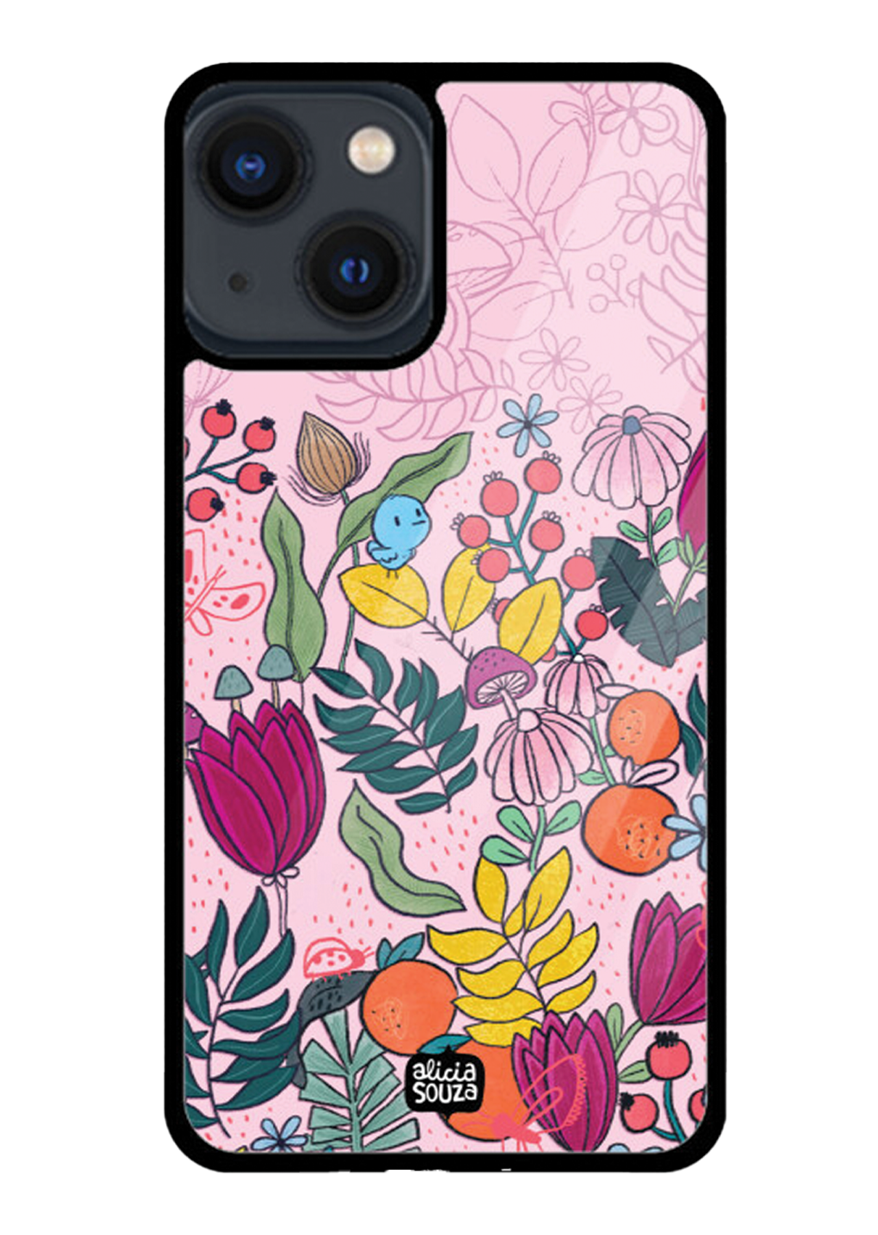 Birdie Floral Glass iPhone Cover