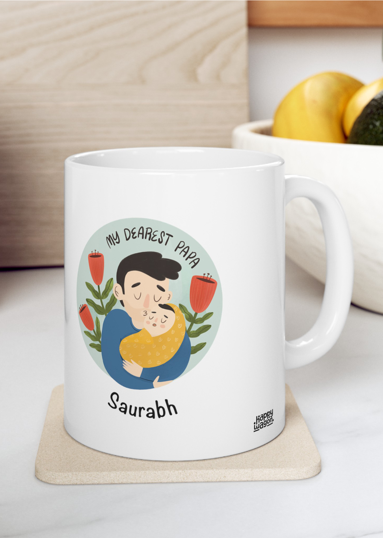 My Dearest Papa Personalised Mug