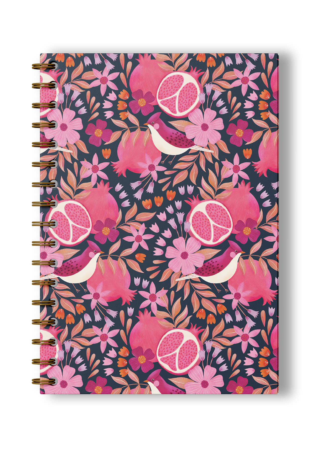 Pomegranate and Birds Spiral Notebook