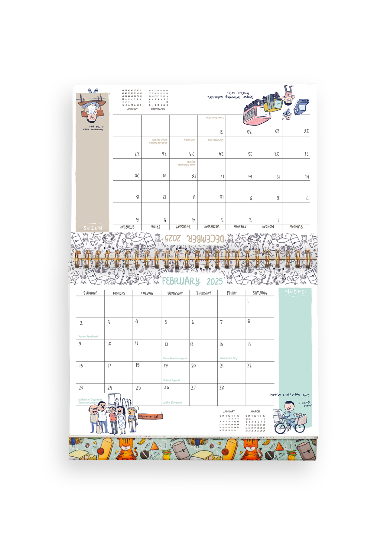 2025 Endearing Desk Calendar