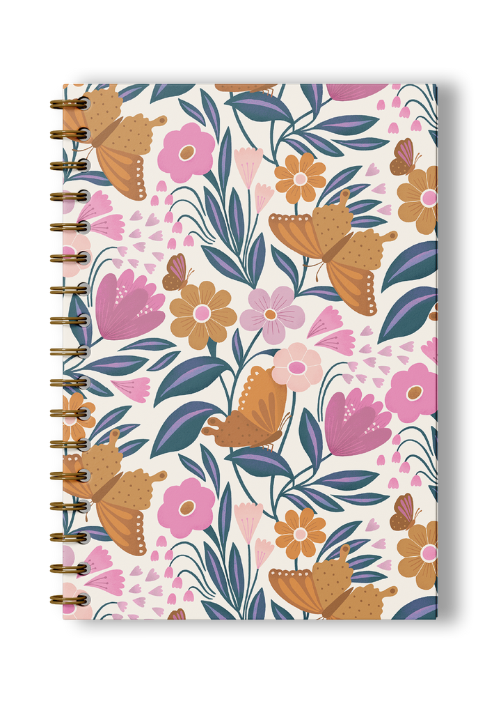 Blossoming Butterflies Spiral Notebook