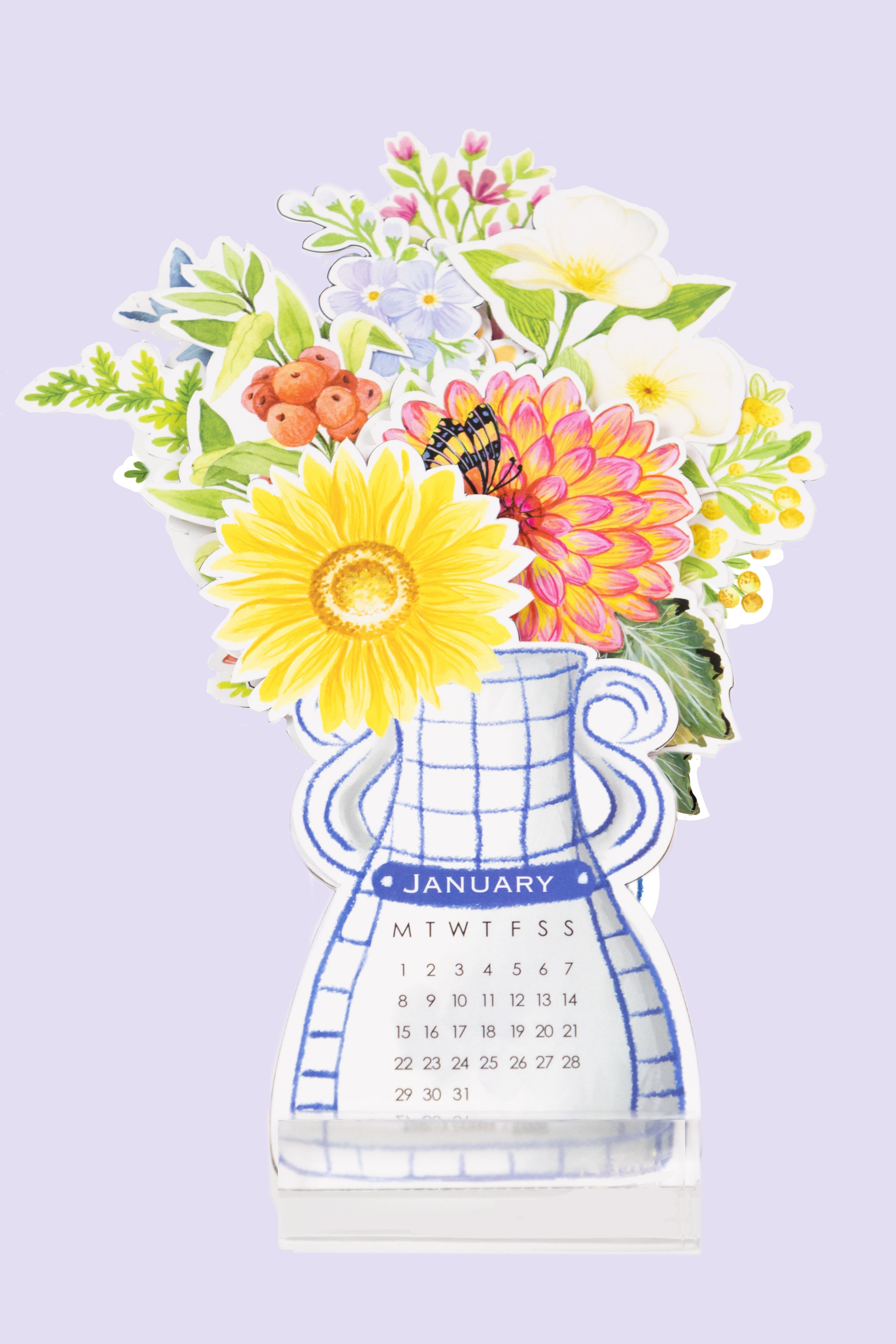 2024 Flower Vase Desk Calendar