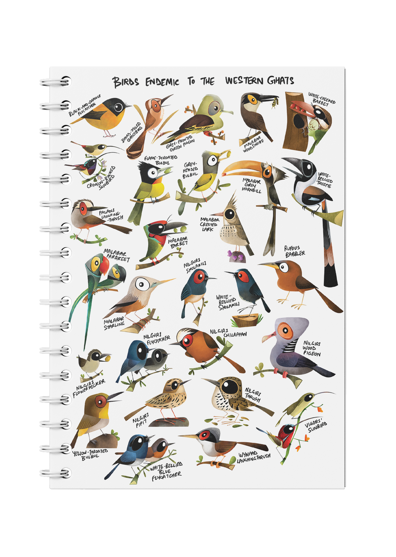 Birds Endemic To Western Ghats Notebook