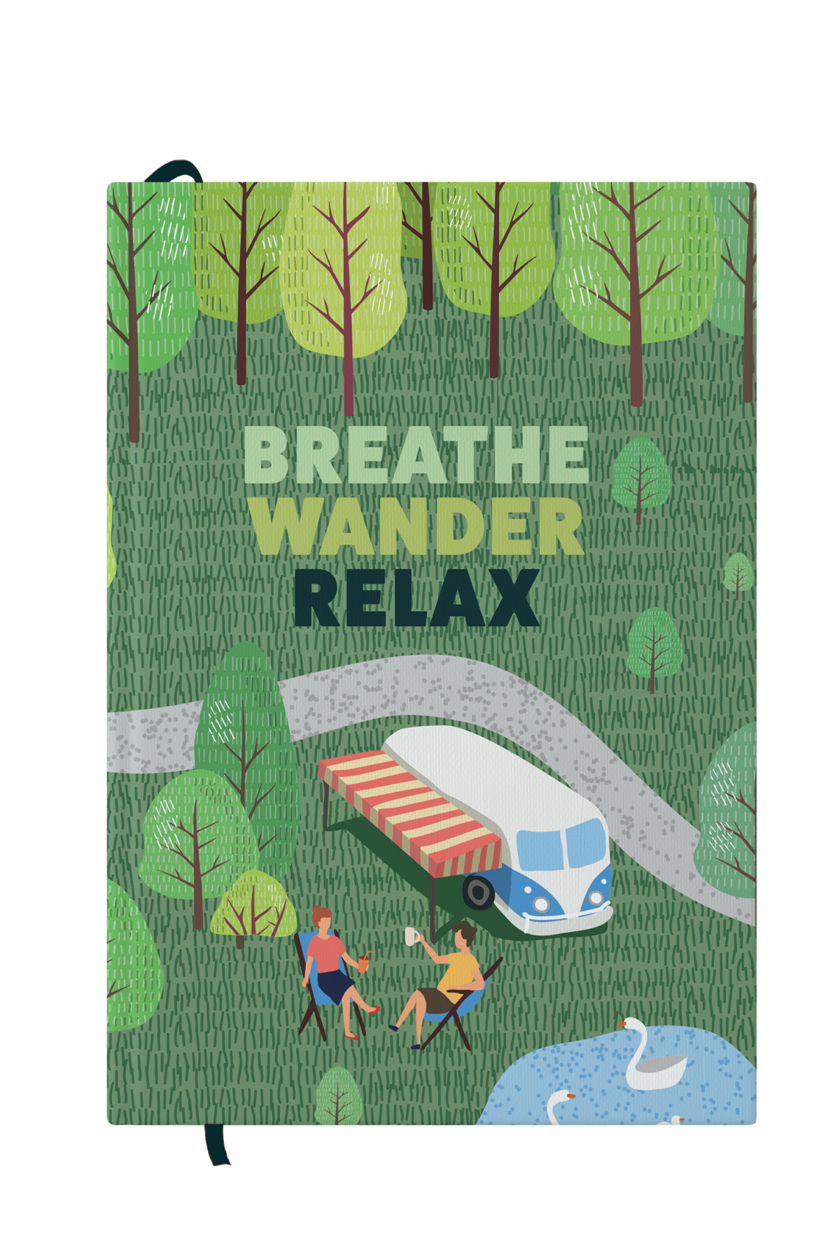 Breathe Wander Relax Hardcover Notebook