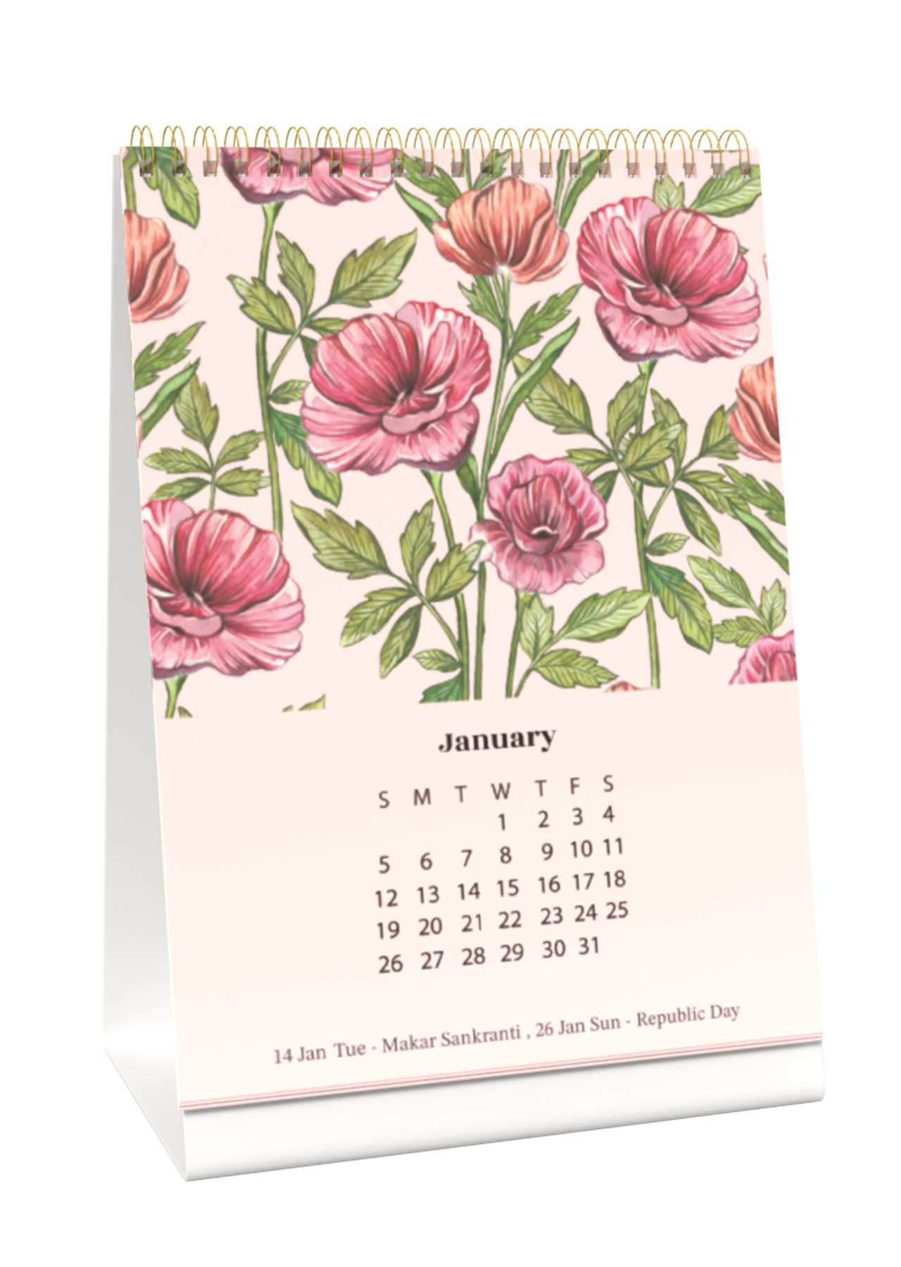 2025 Floral Desk Calendar