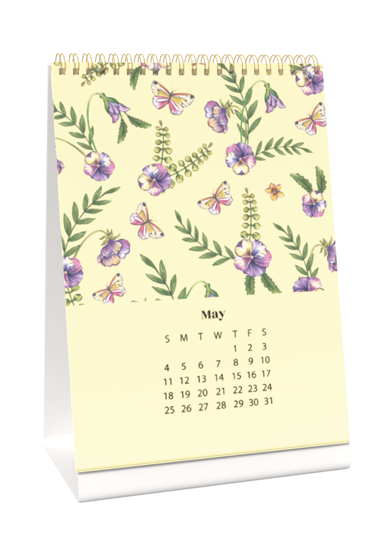 2025 Floral Desk Calendar