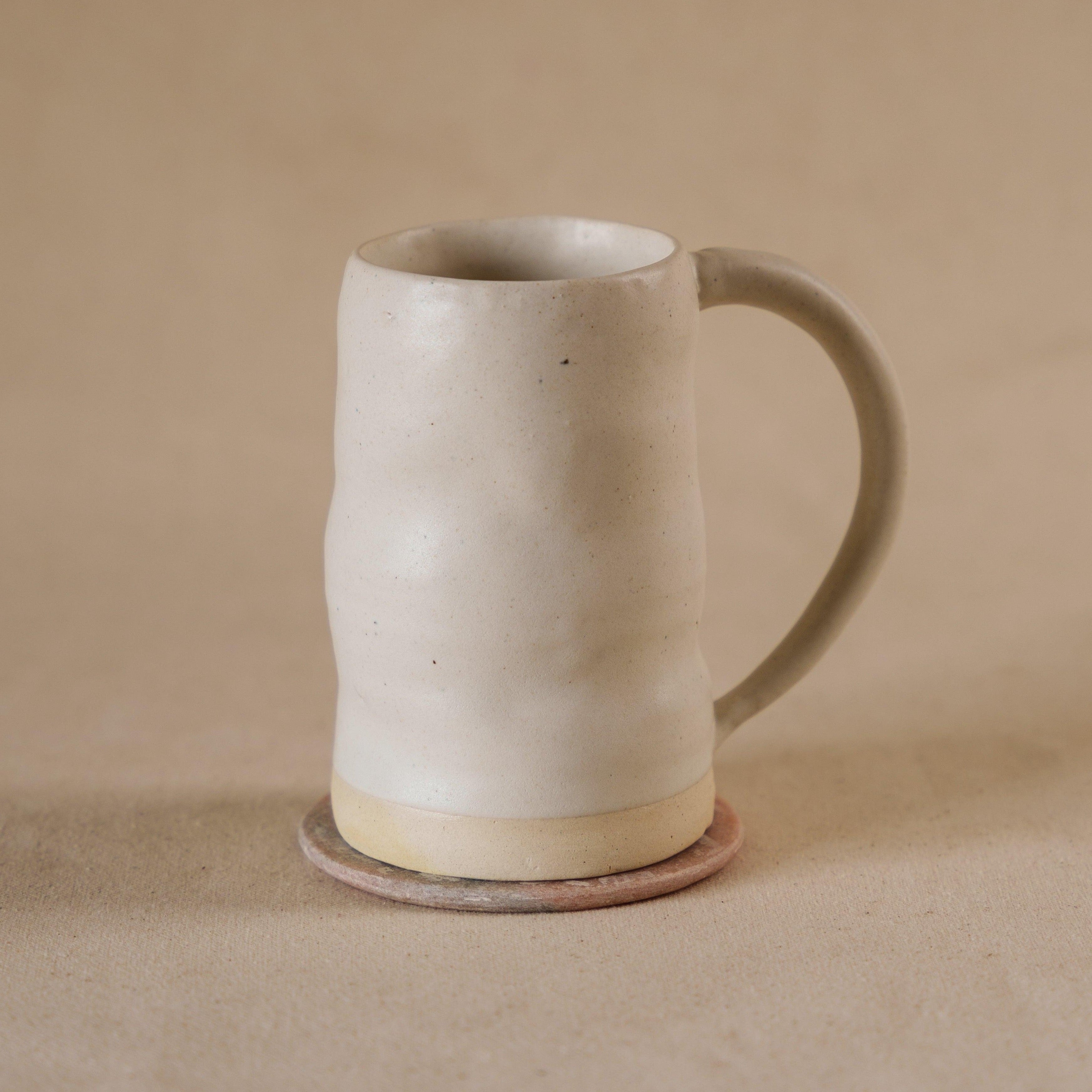 Uneven Pottery Ceramic Beer Mugs/Tumblers , Milk/Coffee/Tea Mugs , Matte White