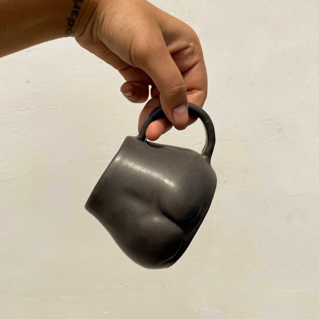 Matte Black Ceramic Butt Sculpture Mug for Coffee ,Tea and Milk