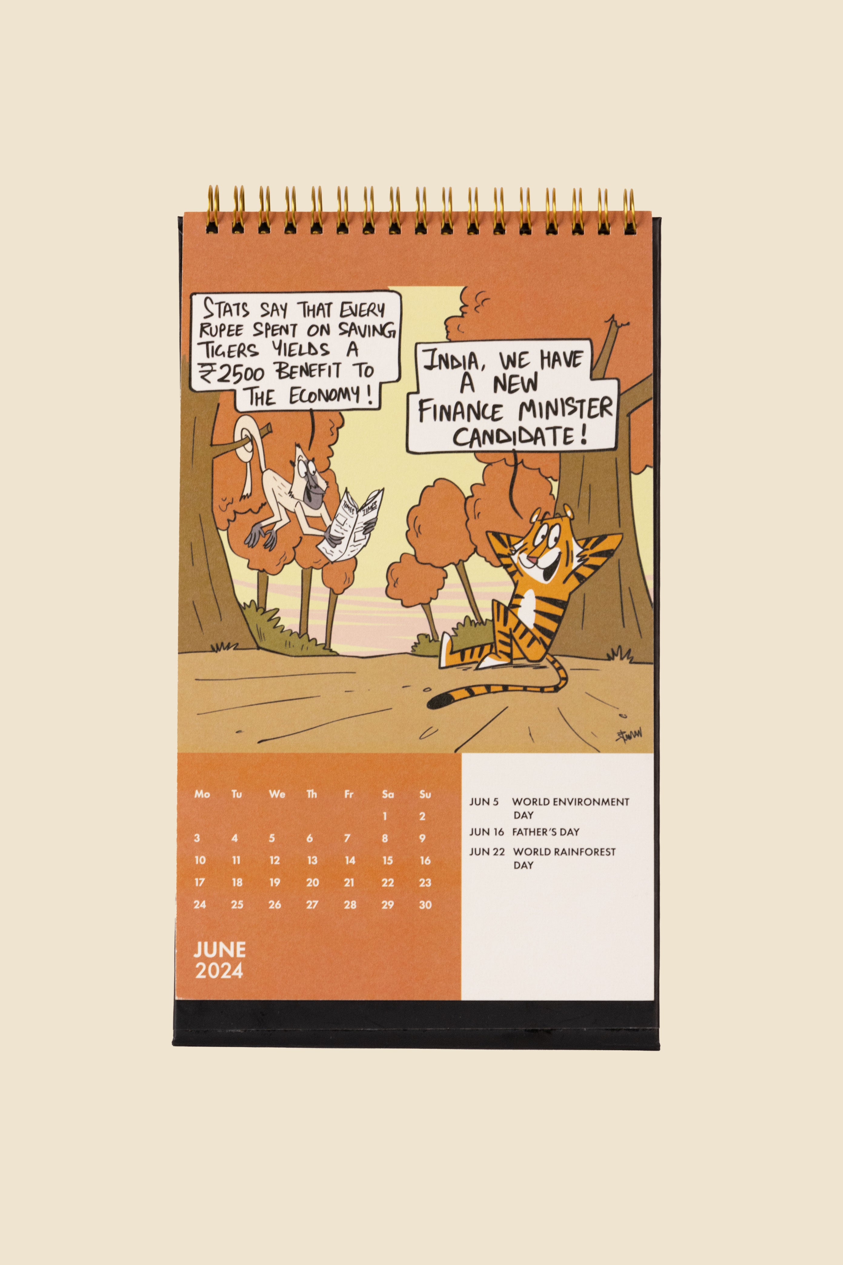 2024 A Tiger's India Desk Calendar