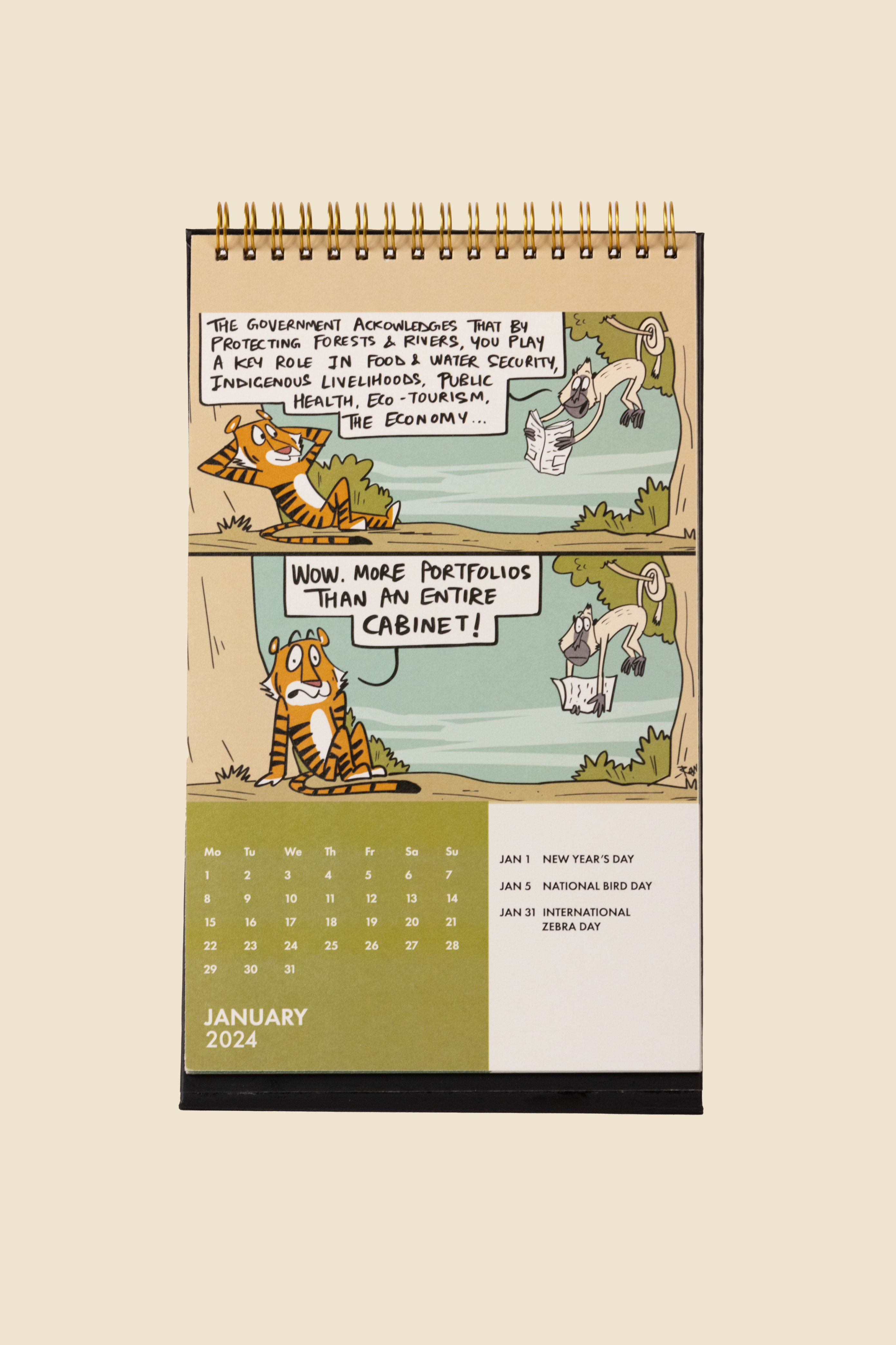 2024 A Tiger's India Desk Calendar