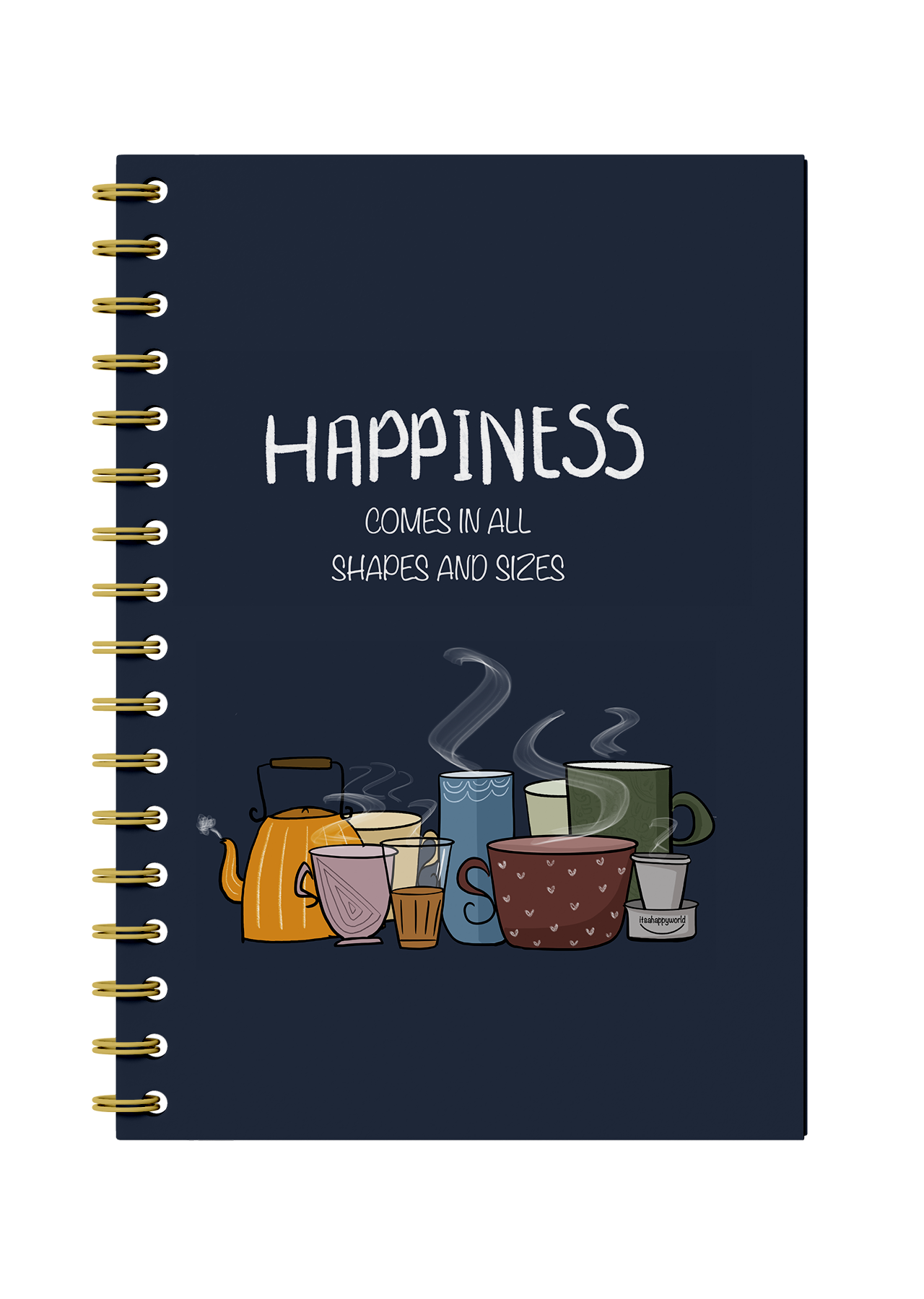 Happiness In Shapes & Sizes Spiral Notebook