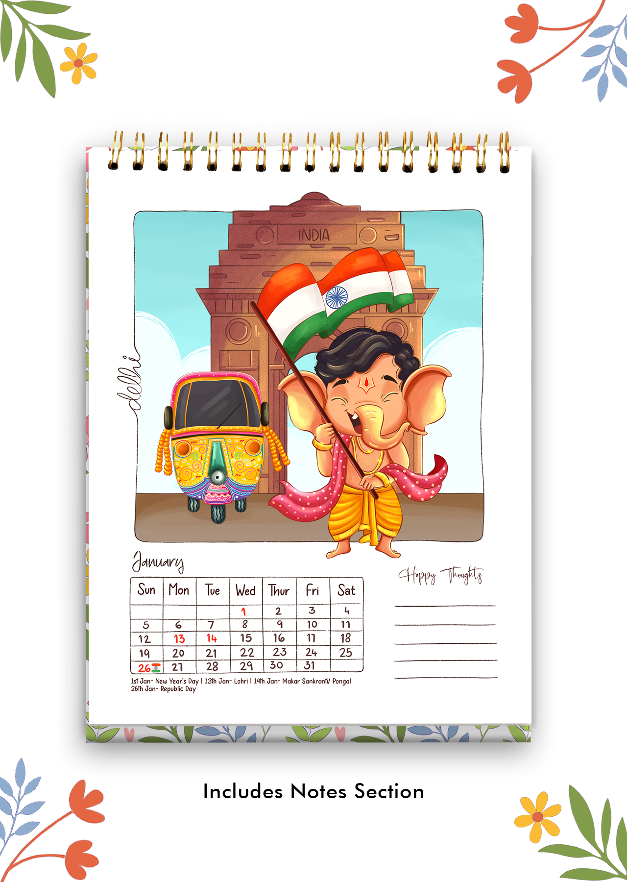 2025 Ganesha's Great Indian Adventure Desk Calendar