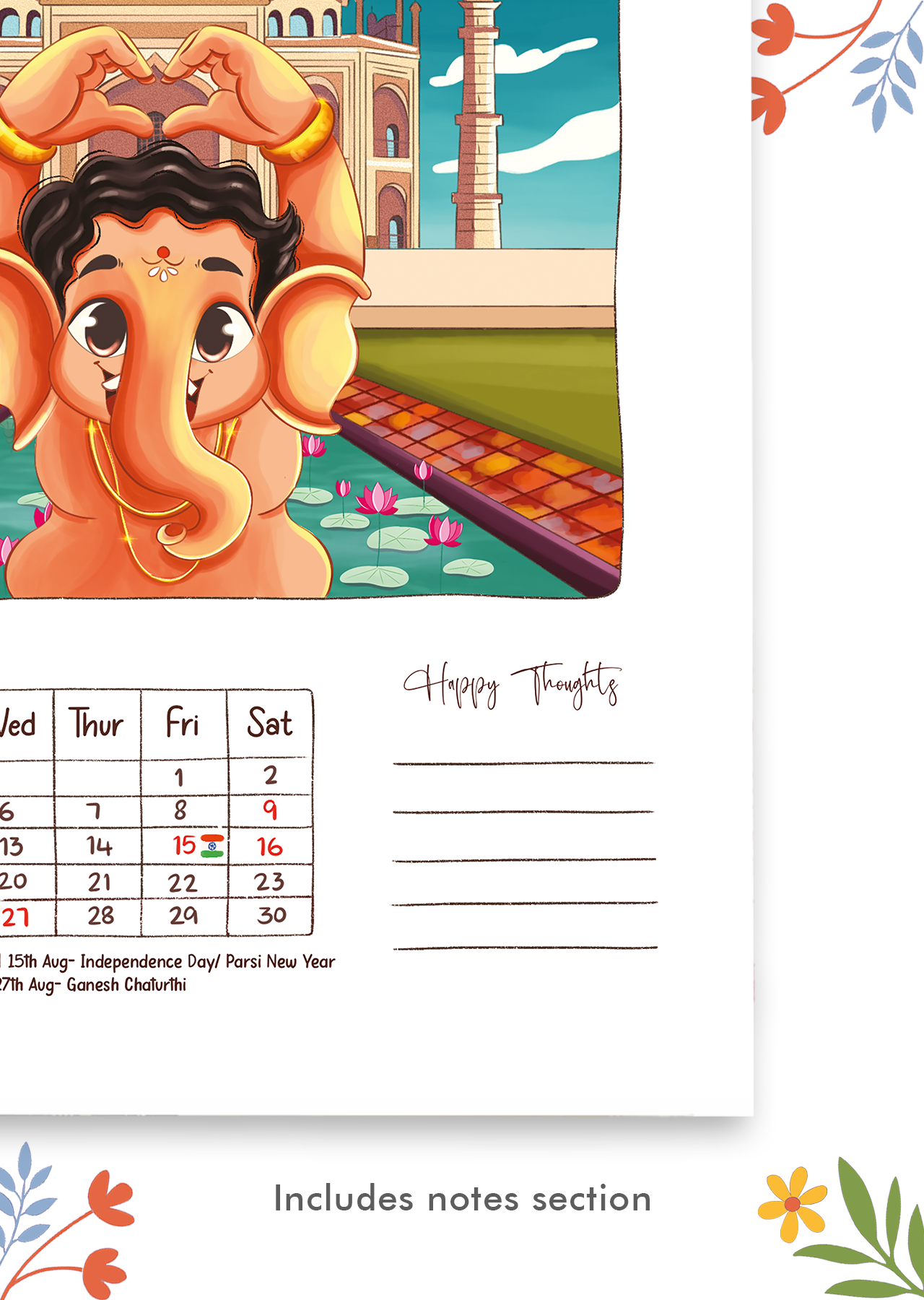 2025 Ganesha's Great Indian Adventure Wall Calendar