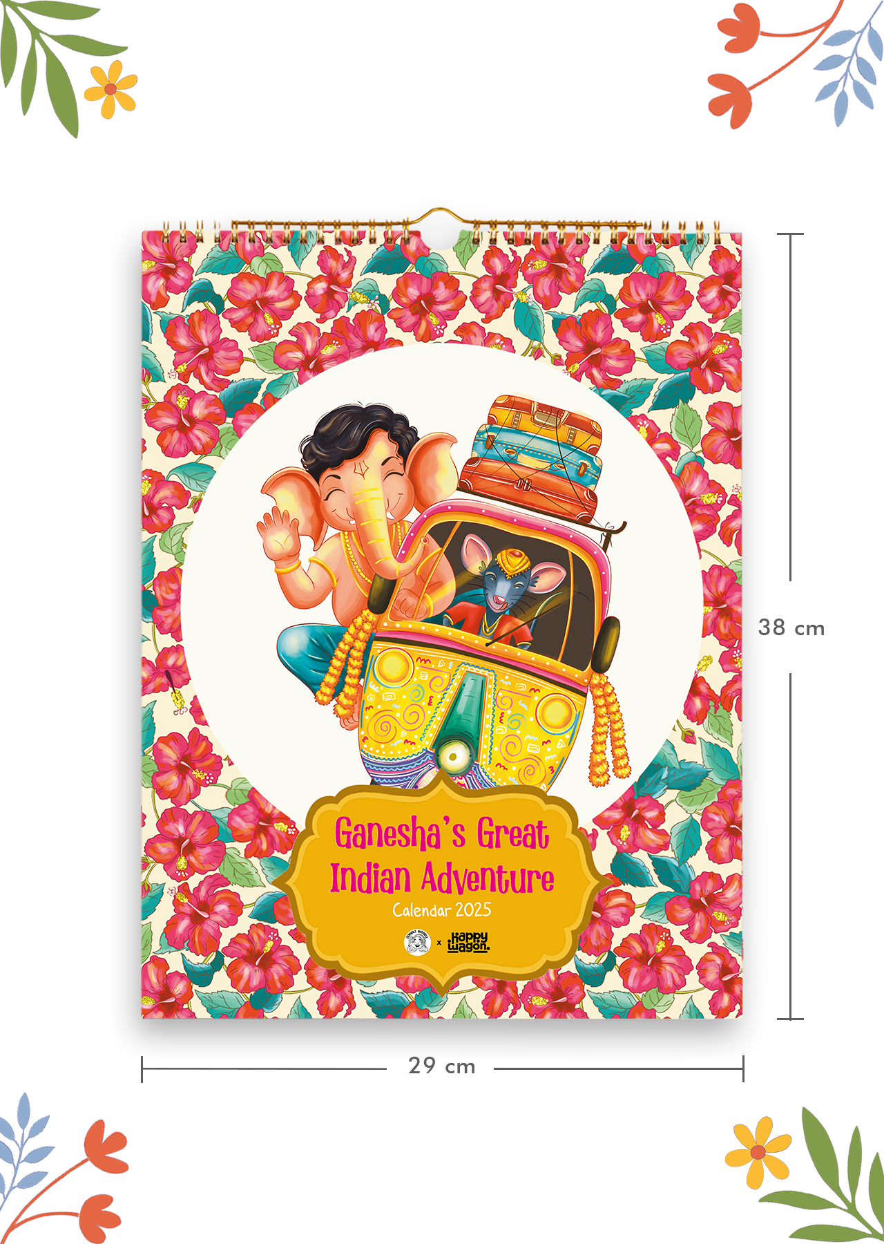 2025 Ganesha's Great Indian Adventure Wall Calendar