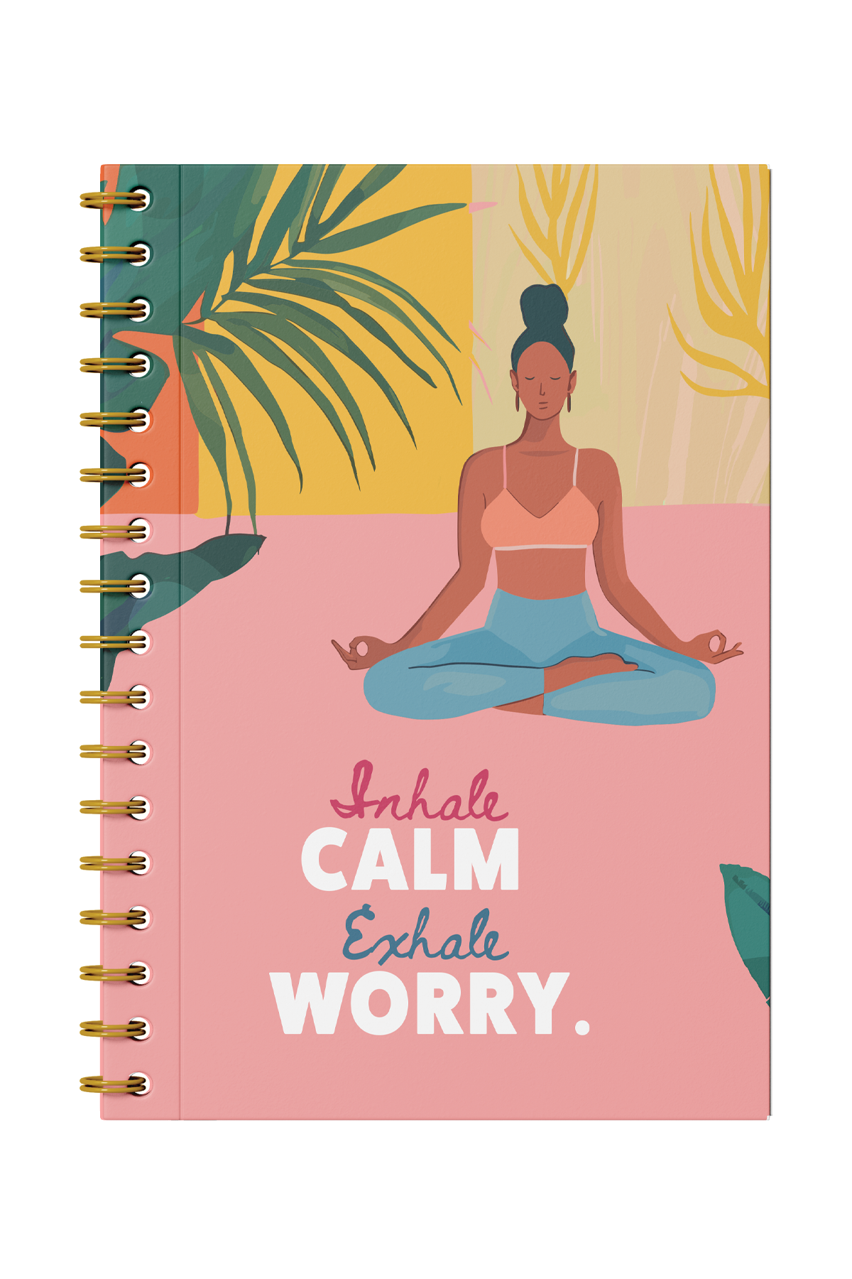 Inhale Calm Exhale Worry Spiral Notebook