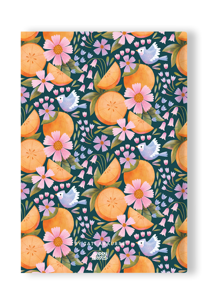 Oranges and Birds Hardcover Notebook