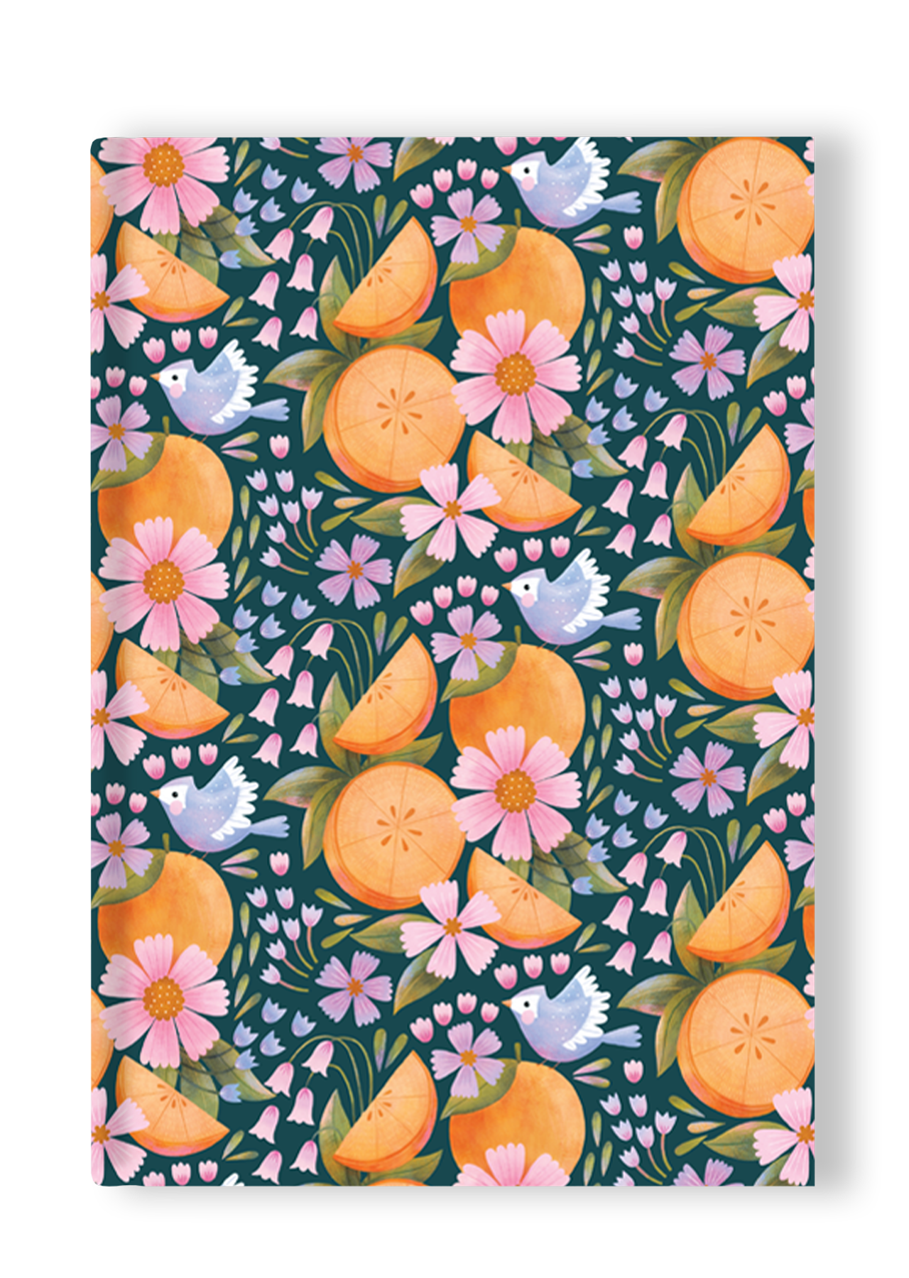 Oranges and Birds Hardcover Notebook