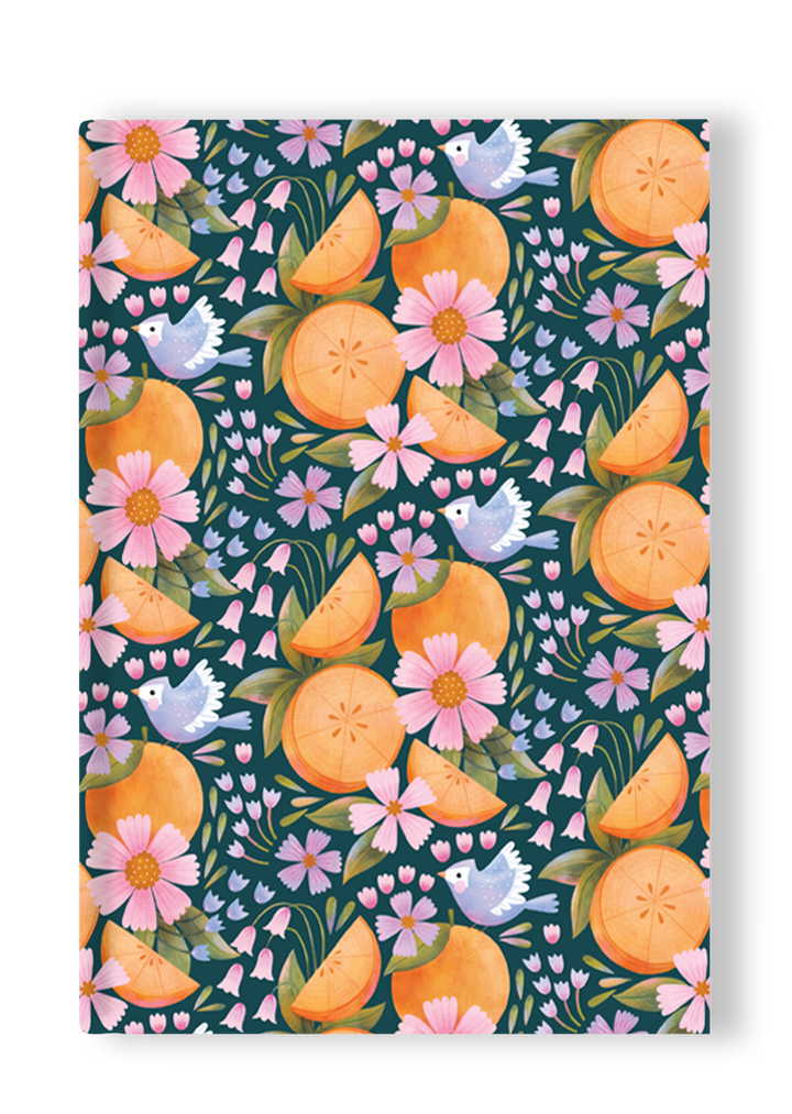 Oranges and Birds Hardcover Notebook