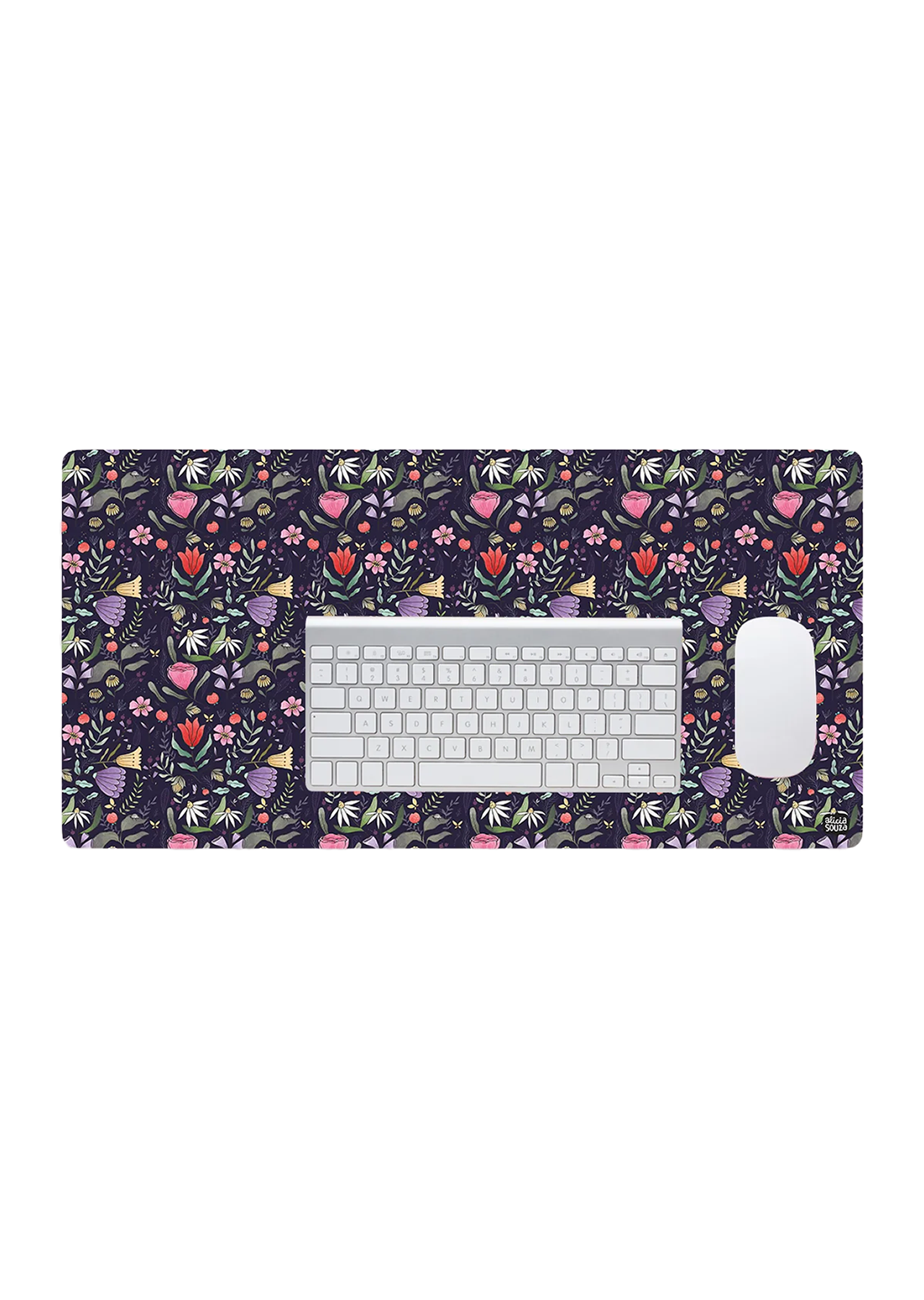 Purple Floral Desk Mat