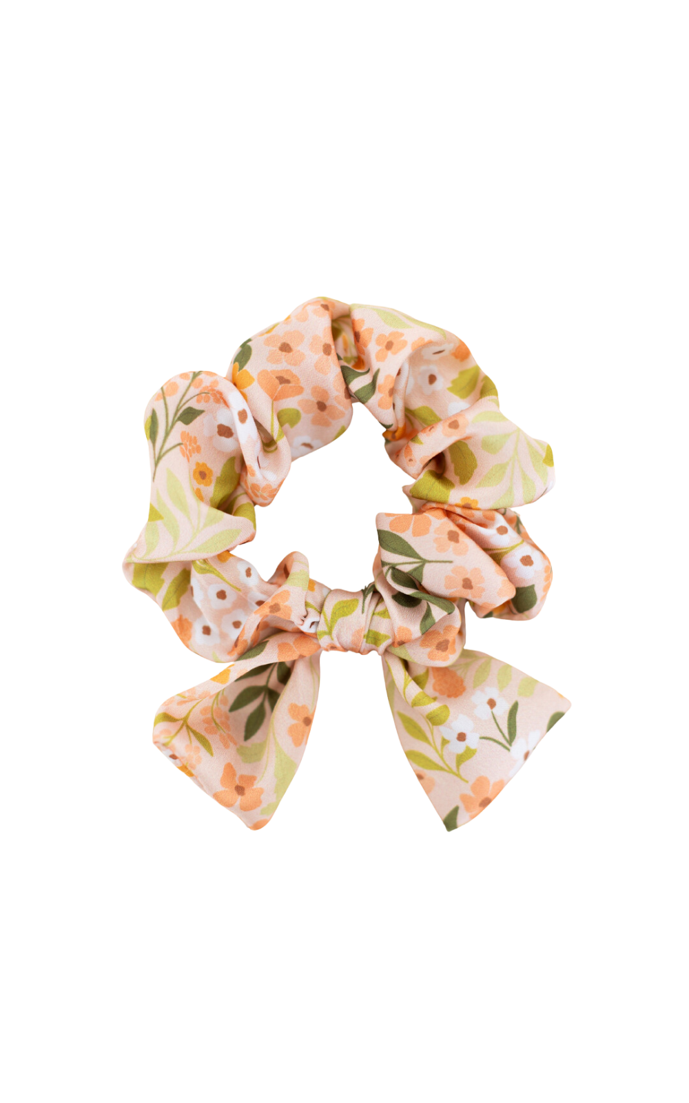 Orange Bloom with Tails - Scrunchie