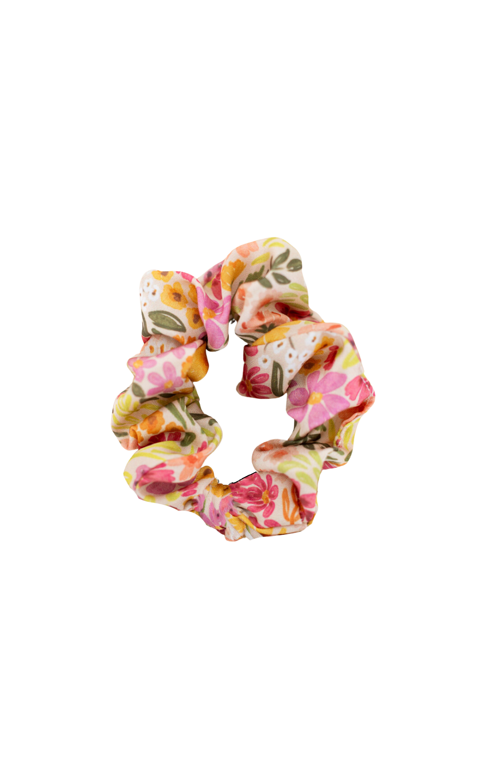 Pink Floral with Tails - Scrunchie