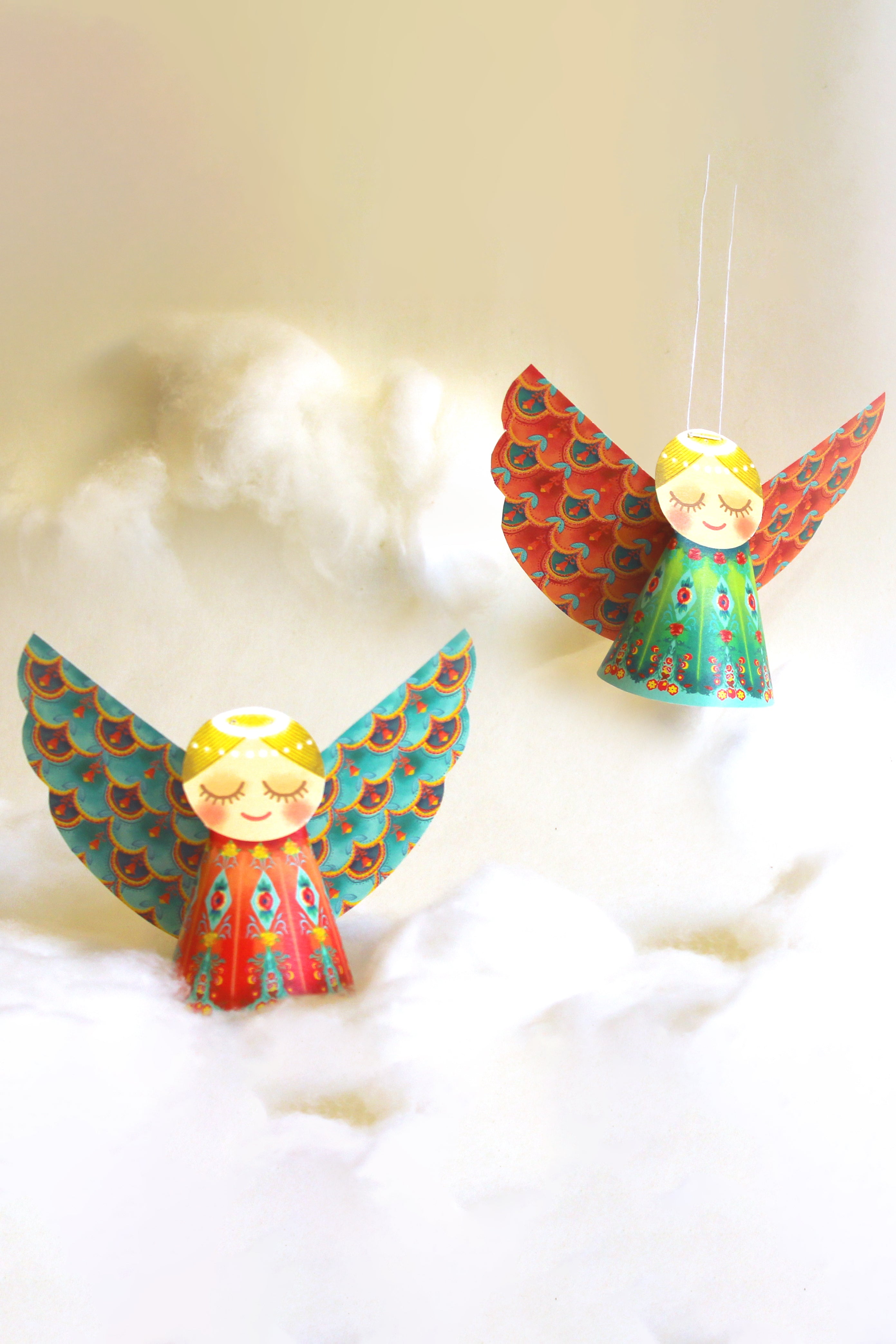 Set of 6 Paper Angels DIY Paper Craft