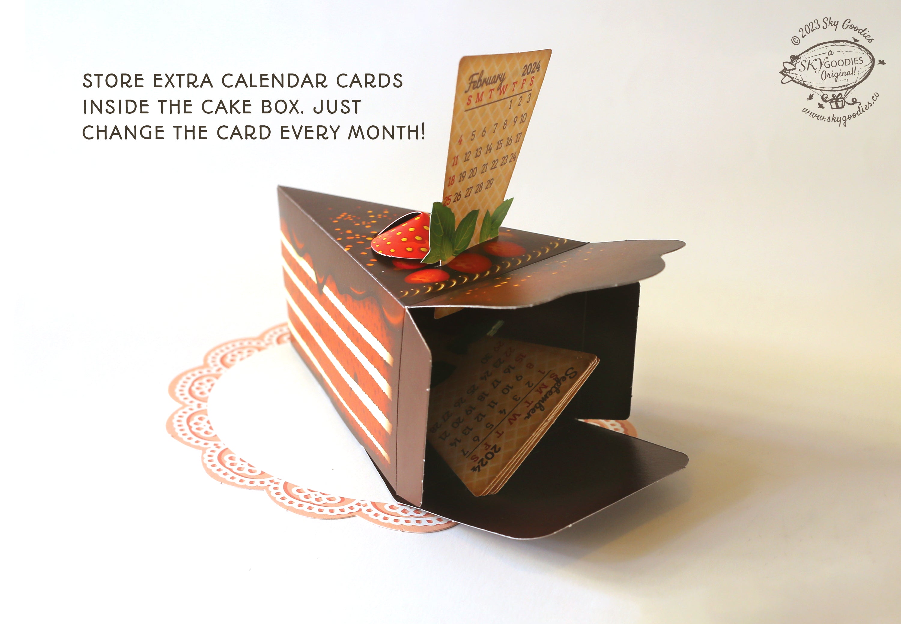 Cake Desk Calendar 2024 - DIY Paper Craft Kit