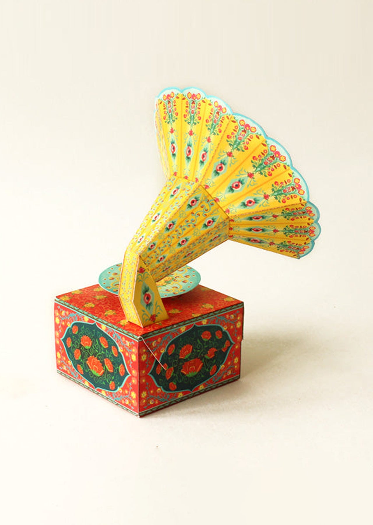 Colourful Mini Gramophone Box DIY Paper Craft Kit