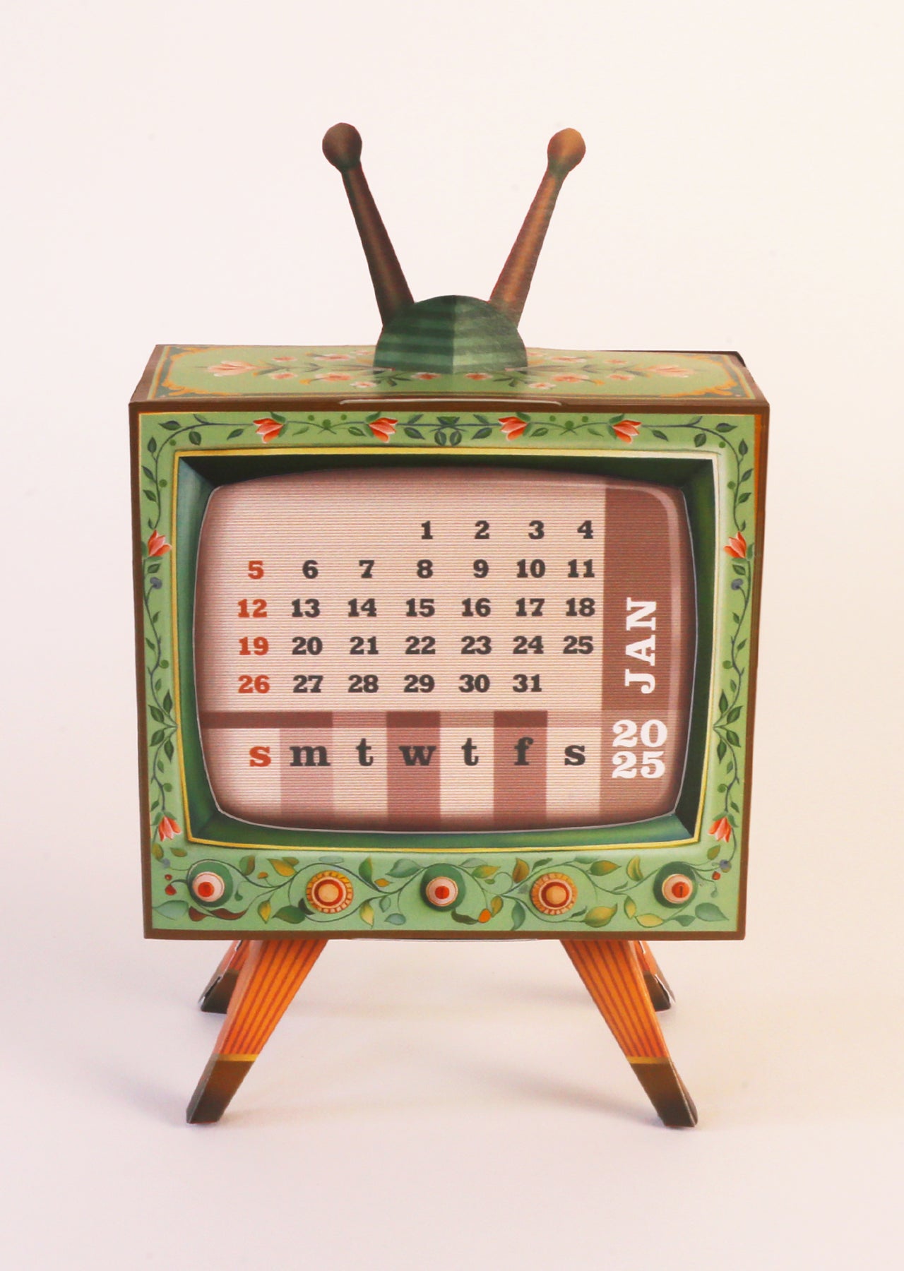 2025 DIY Mini TV Desk Calendar