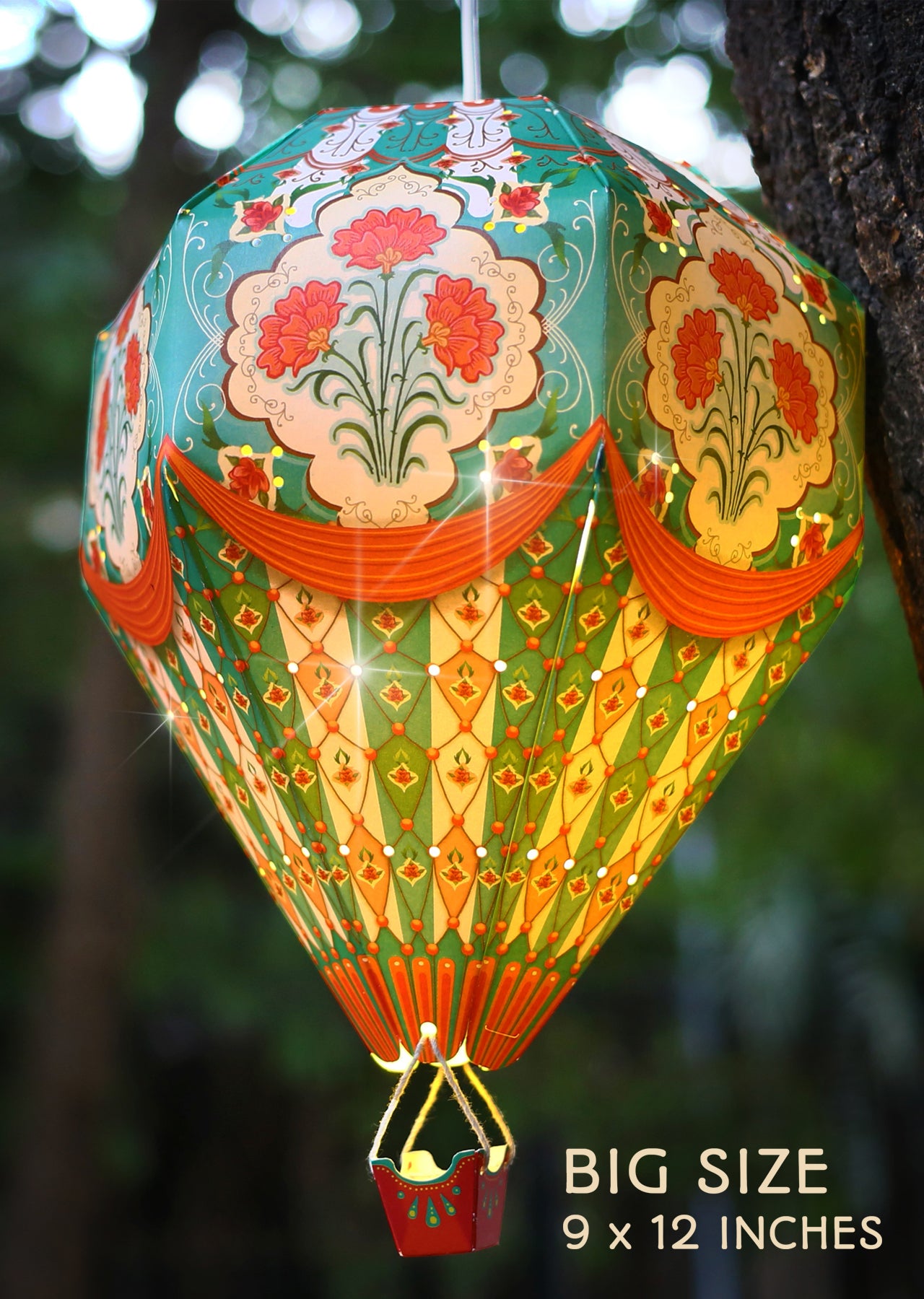 Big Blue Hot Air Balloon DIY Paper Lamp Shade