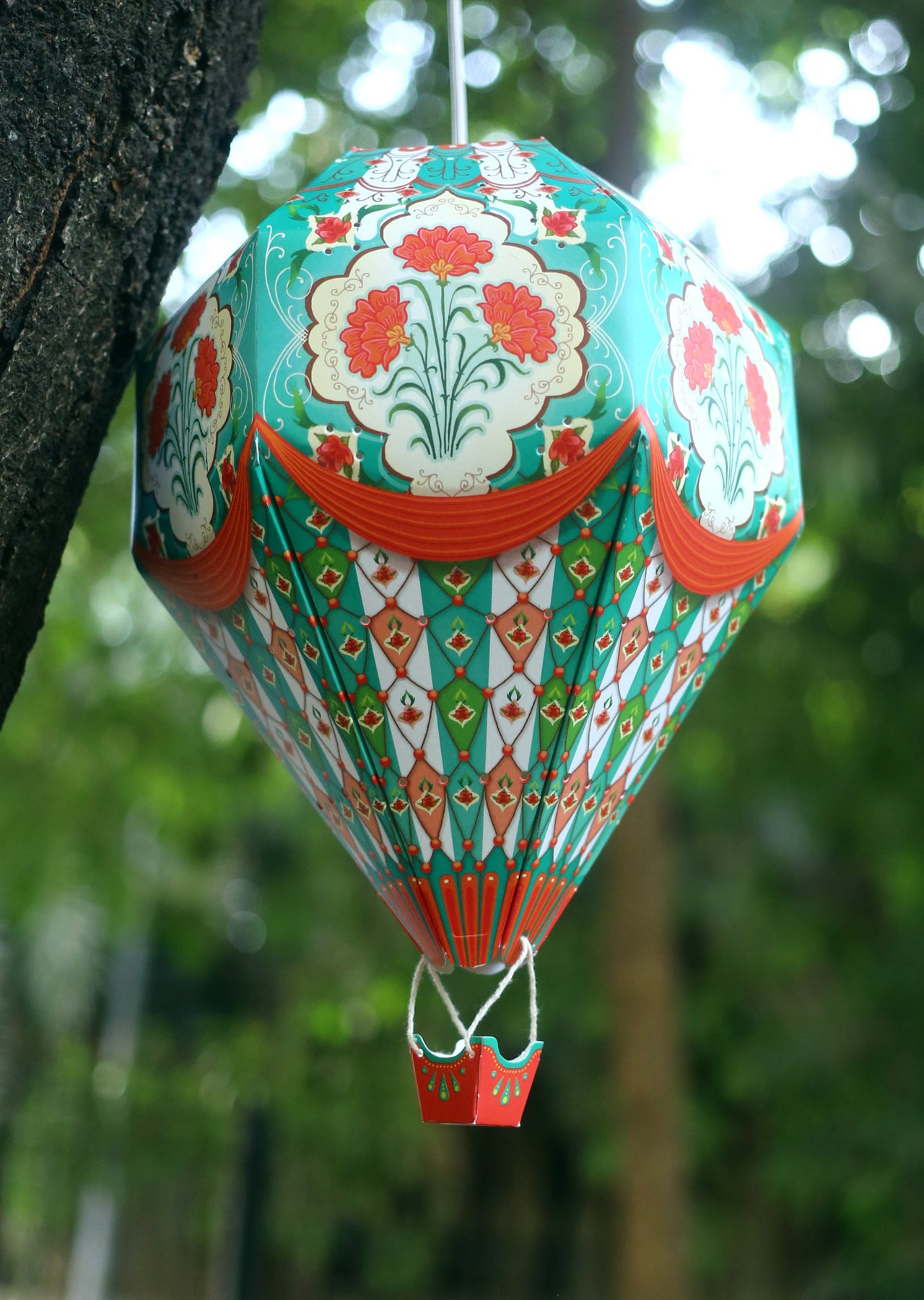 Big Blue Hot Air Balloon DIY Paper Lamp Shade