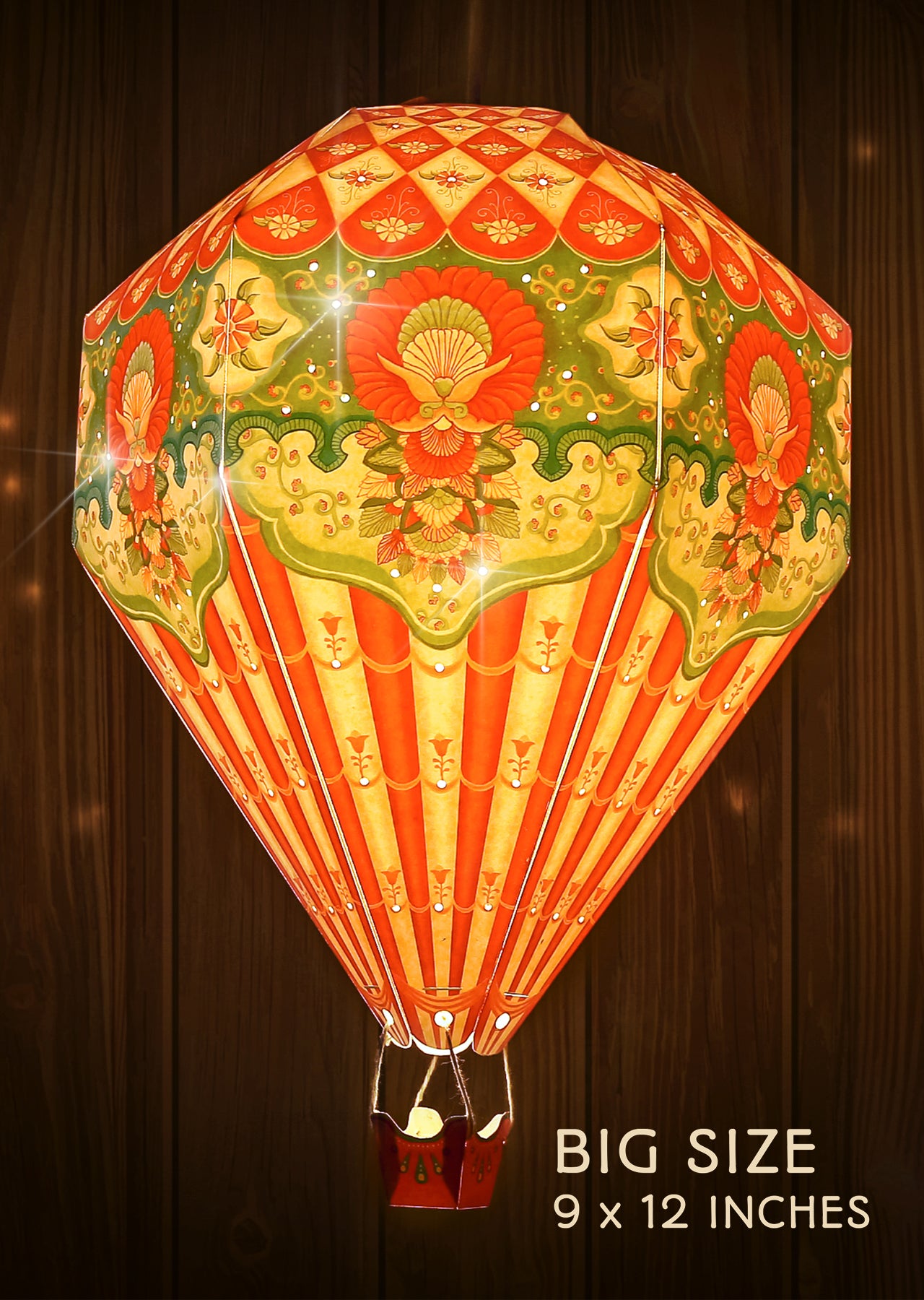 Big Red Hot Air Balloon DIY Paper Lamp Shade