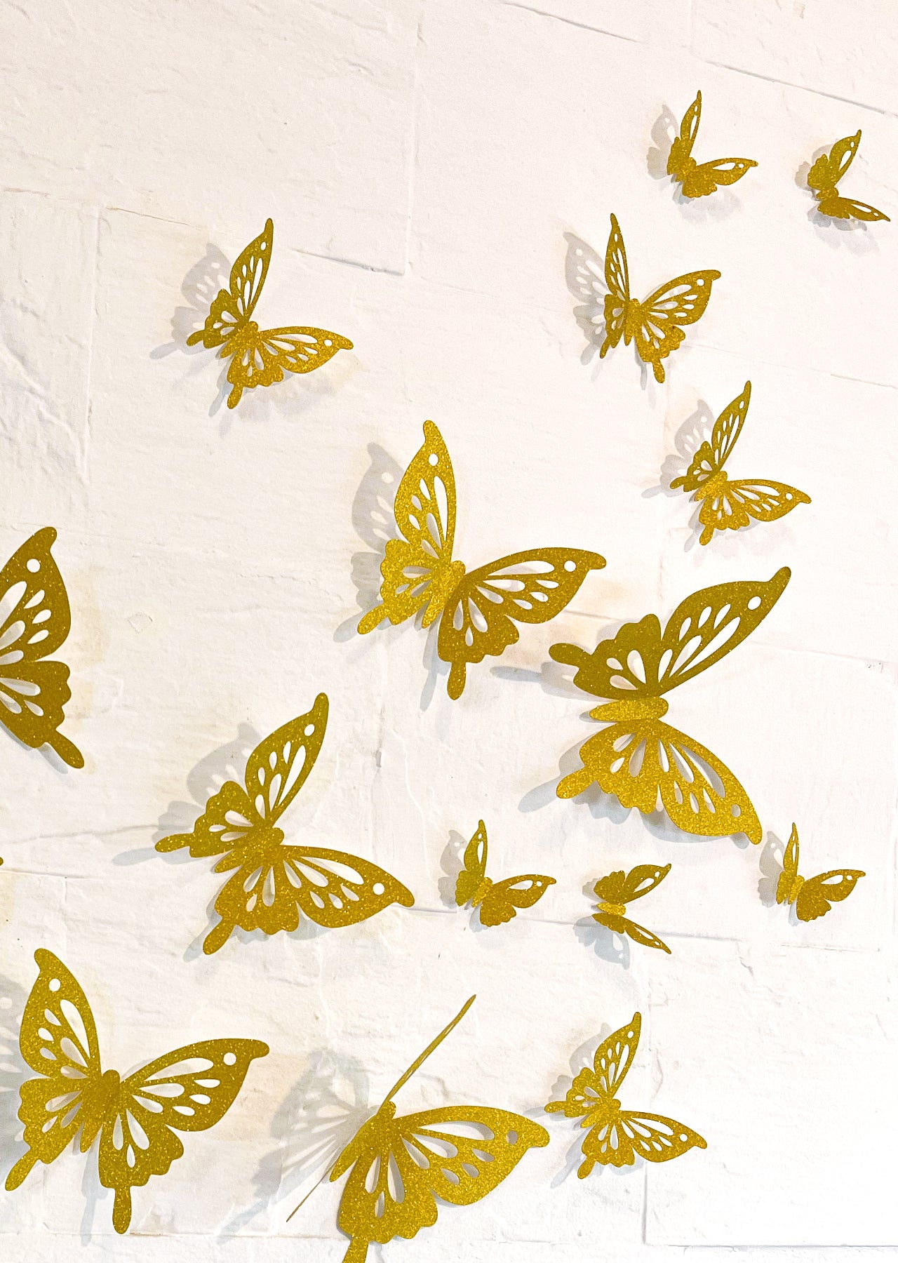 Golden Butterflies Paper Wall Decor