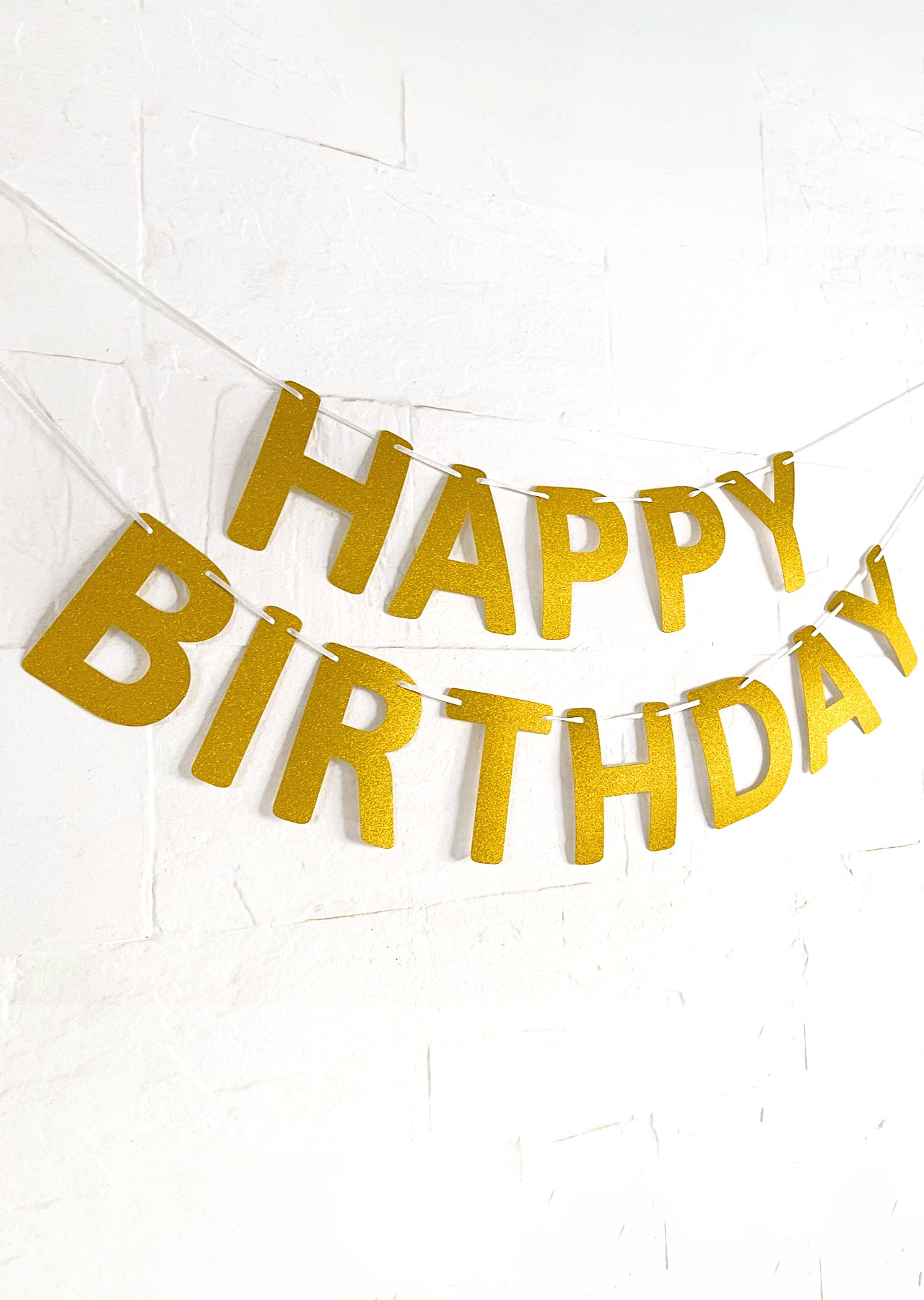 Golden Happy Birthday Banner Bunting