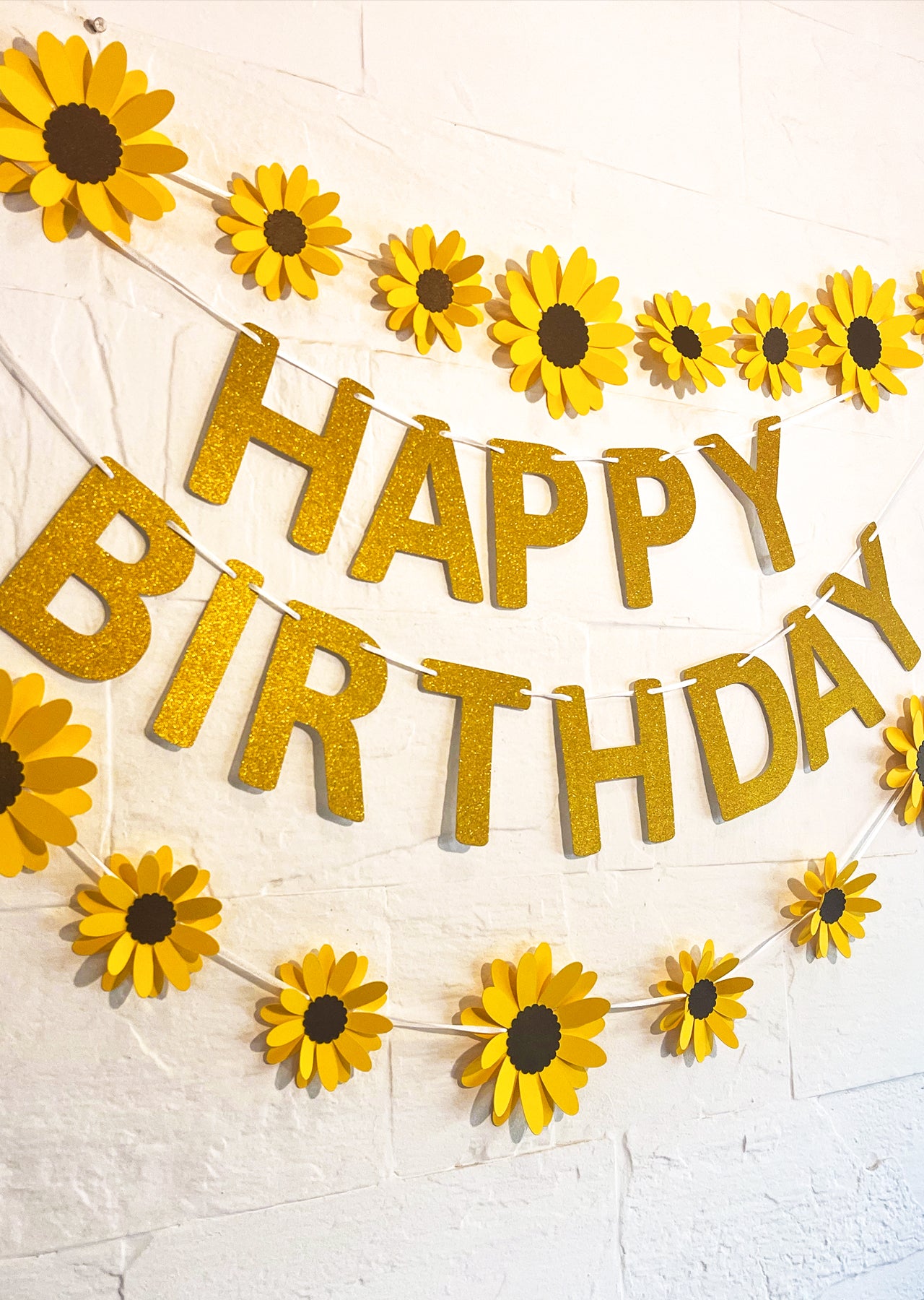 Yellow Sunflower and Happy Birthday Paper Party Decor