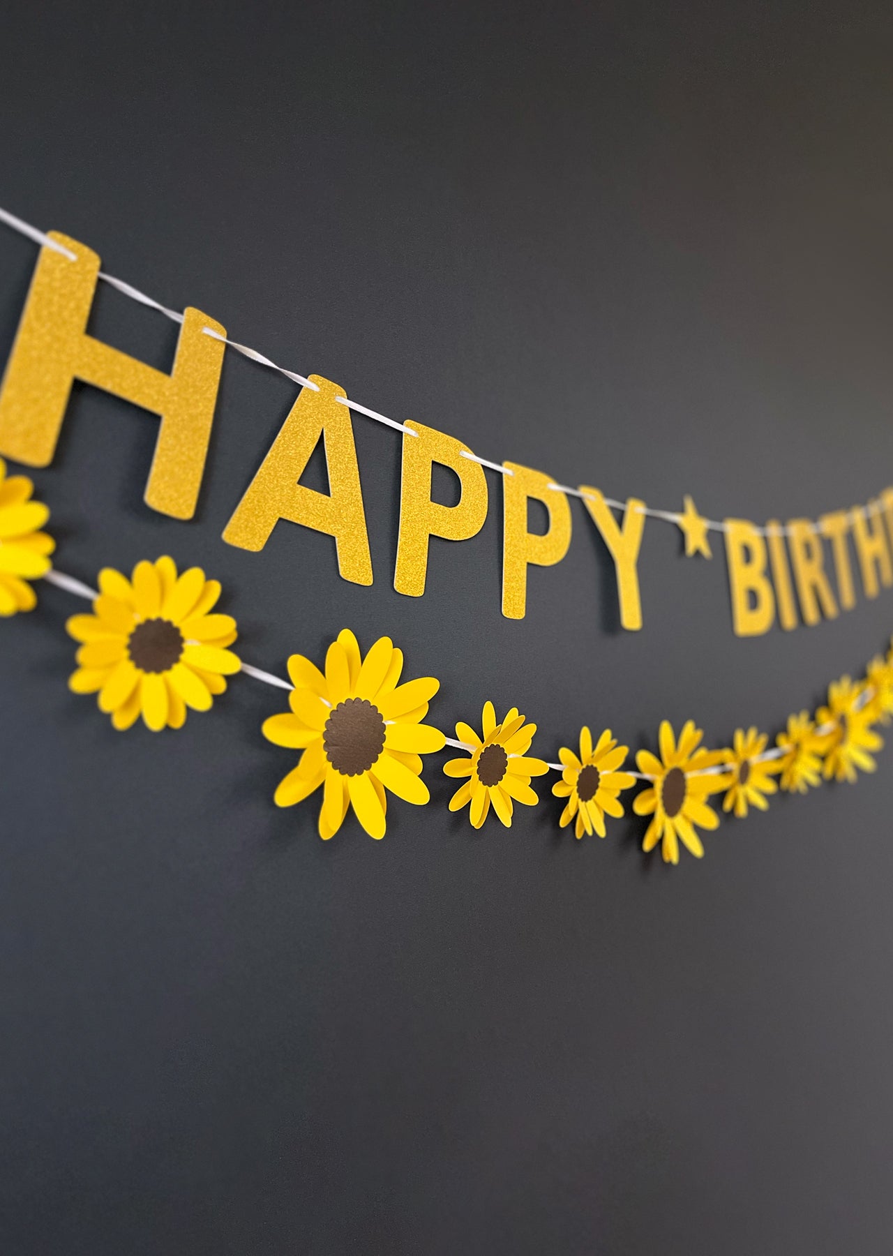 Yellow Sunflower and Happy Birthday Paper Party Decor