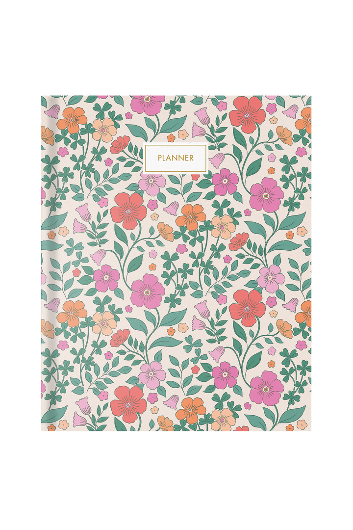 Vintage Floral Hardbound Undated Planner