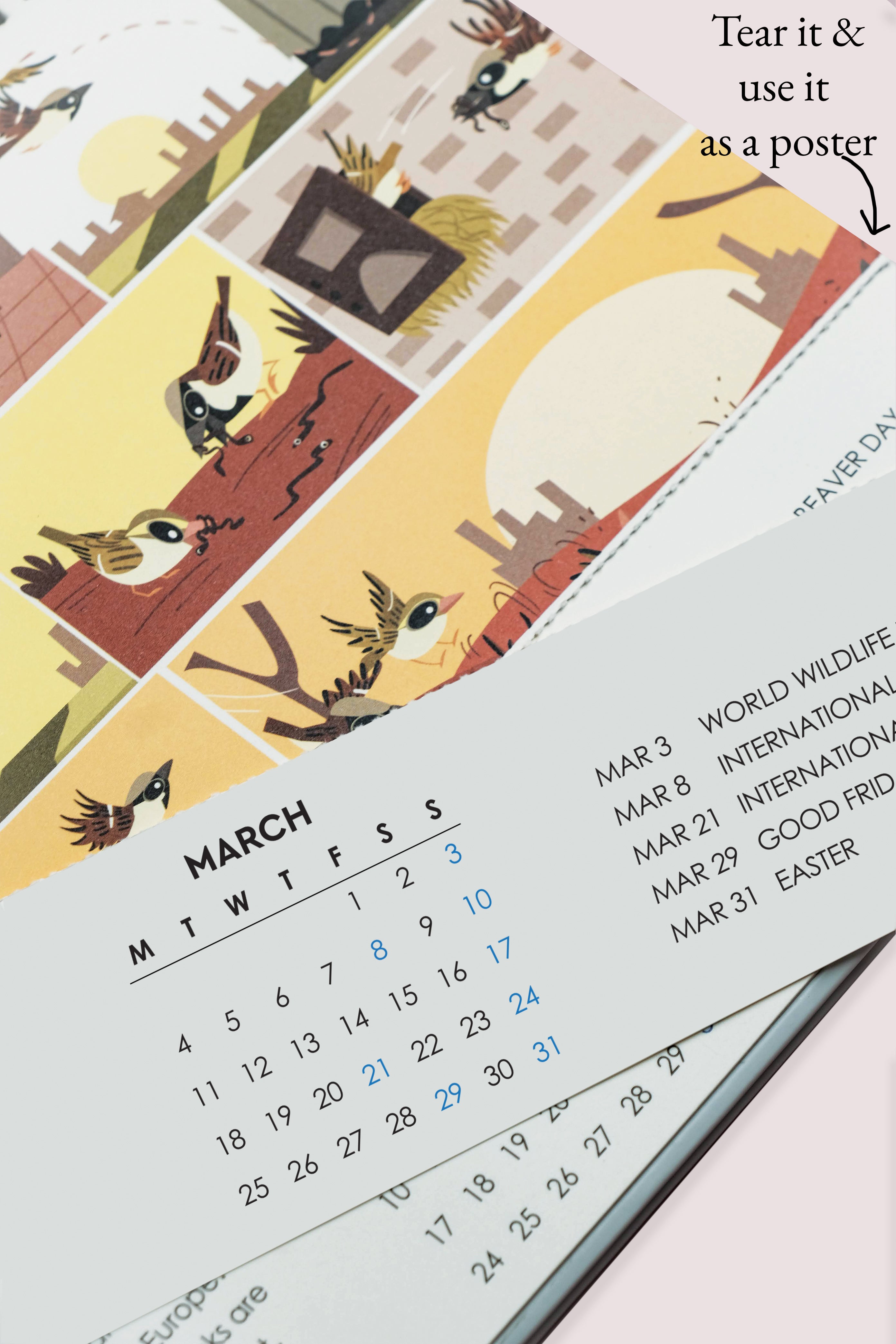 2024 Bird of the Month Large Desk Calendar