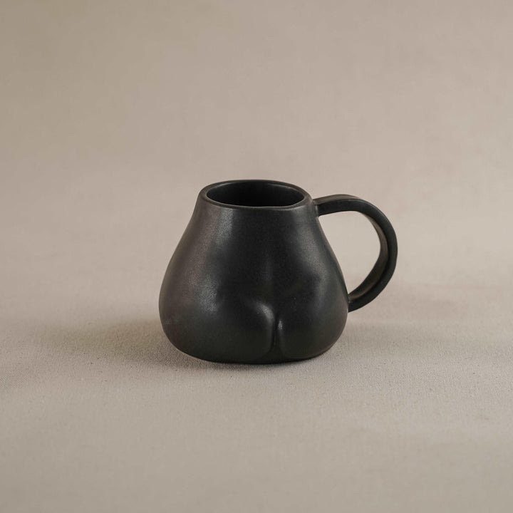 Matte Black Ceramic Butt Sculpture Mug for Coffee ,Tea and Milk