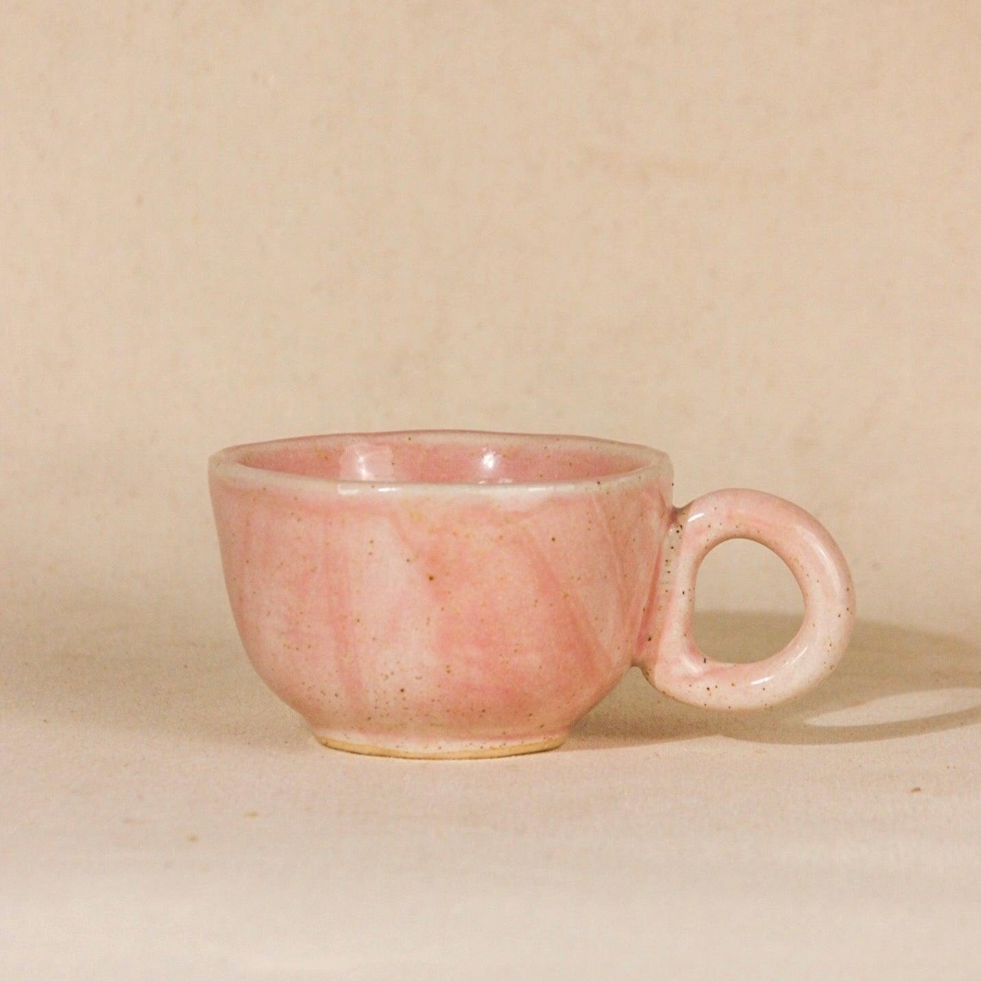 The Sage Face Ceramic Cappuccino Mug in Pink color- THE ORBY HOUSE