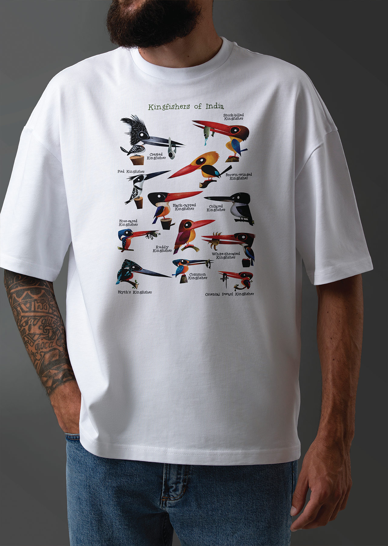 Kingfishers of India Oversized T-shirt