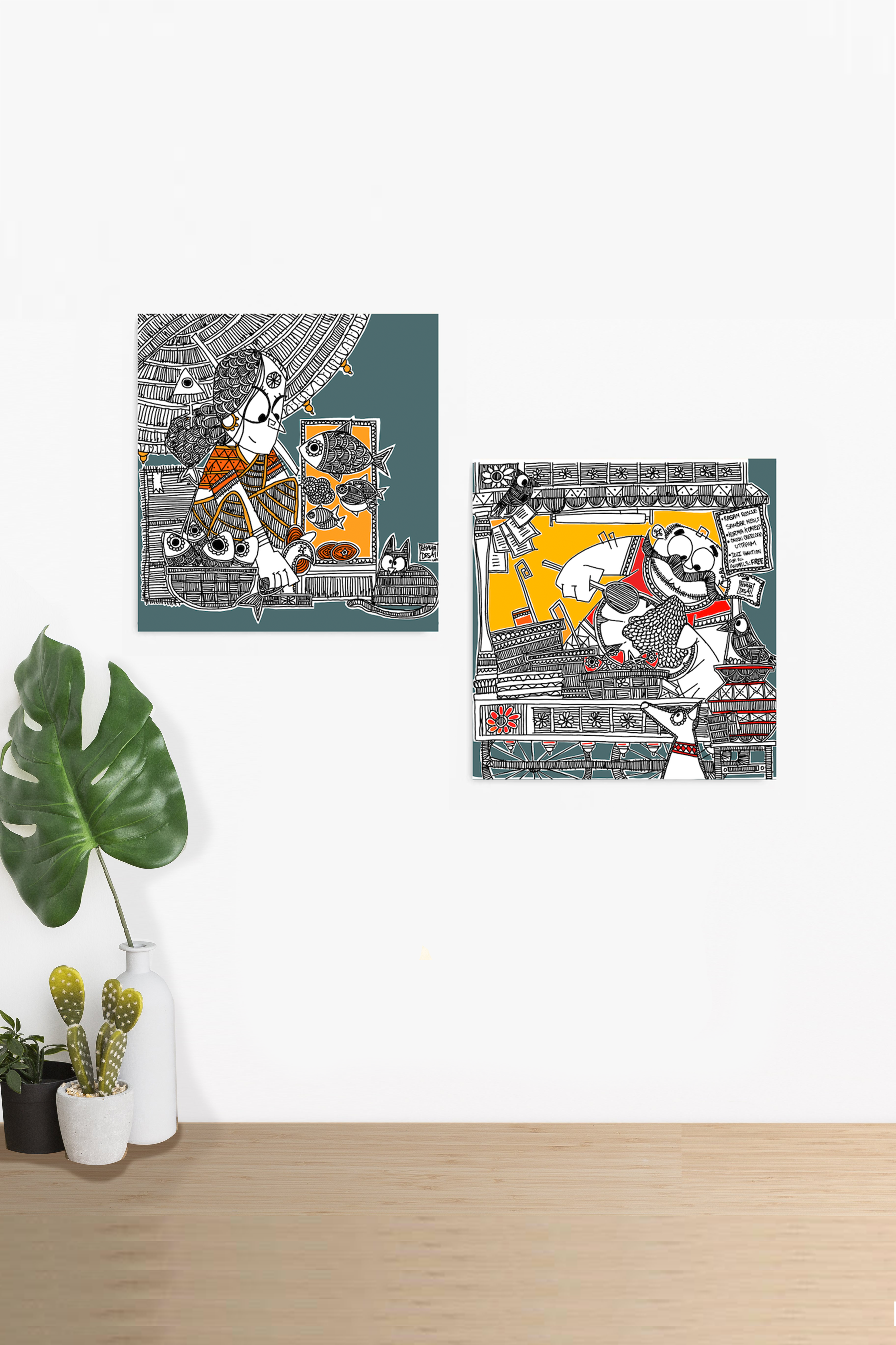 Meal For All - Set of 2 Wall Art