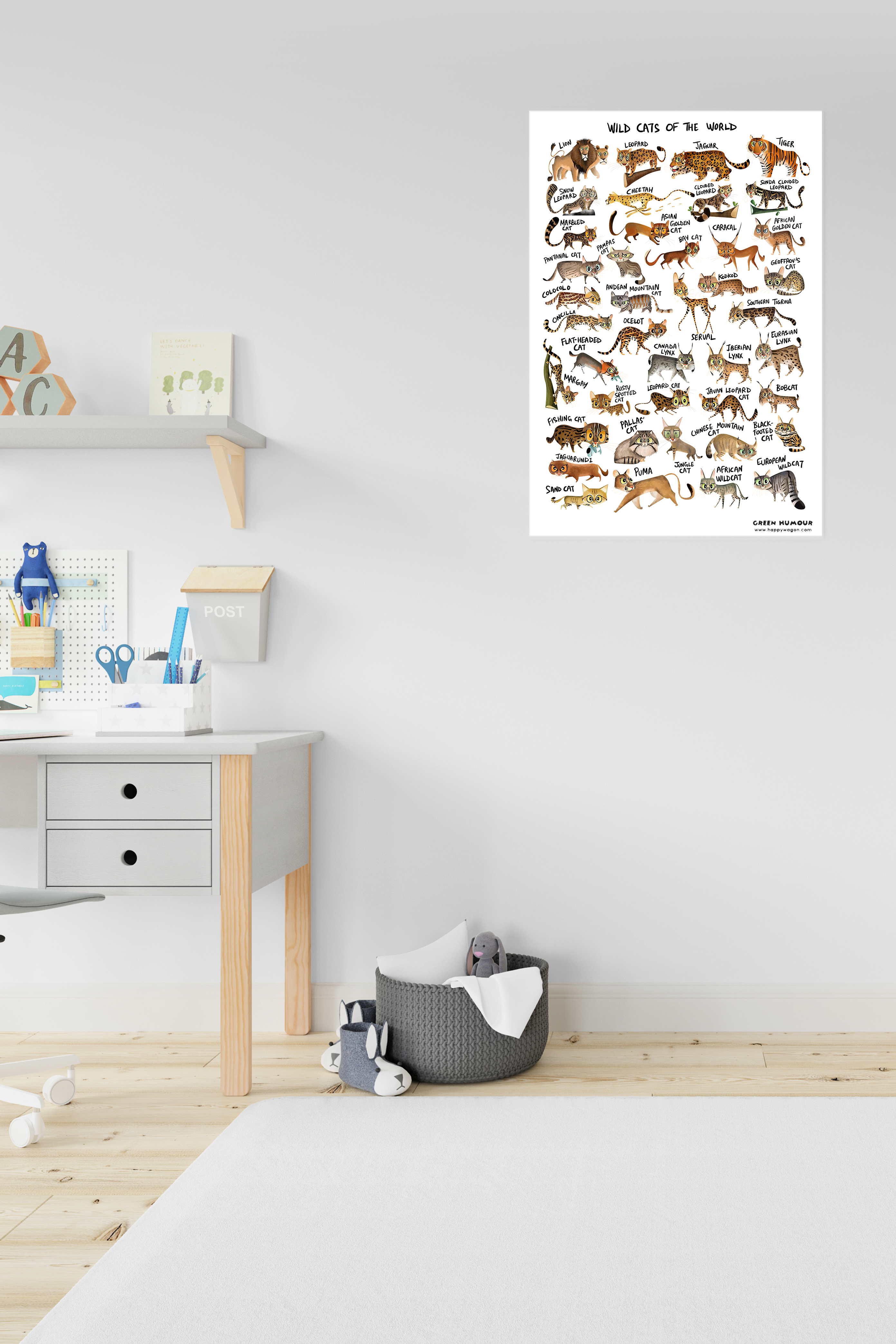 Wild Cats of the World Non Tearable Poster