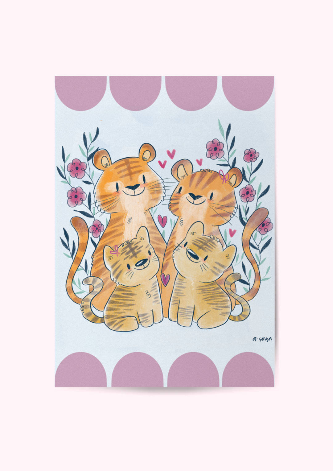 Tiger Family Non-Tearable Poster