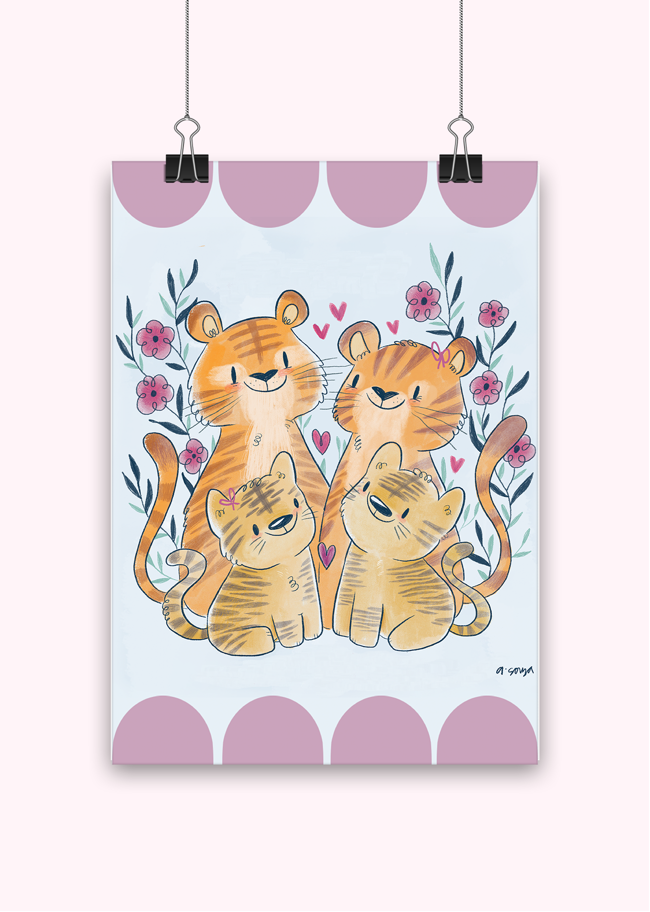 Tiger Family Non-Tearable Poster