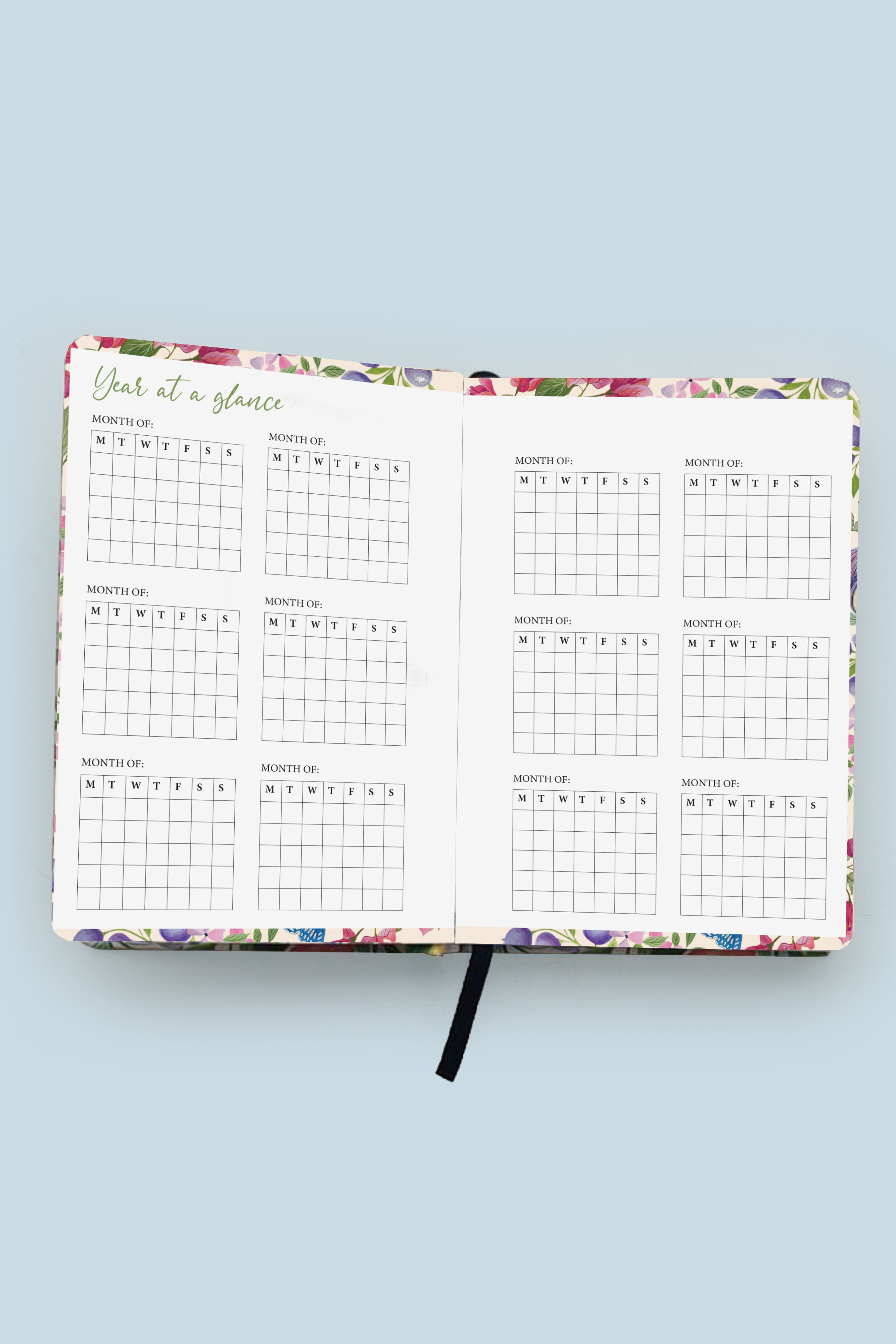 Rose Garden Hardbound Undated Planner