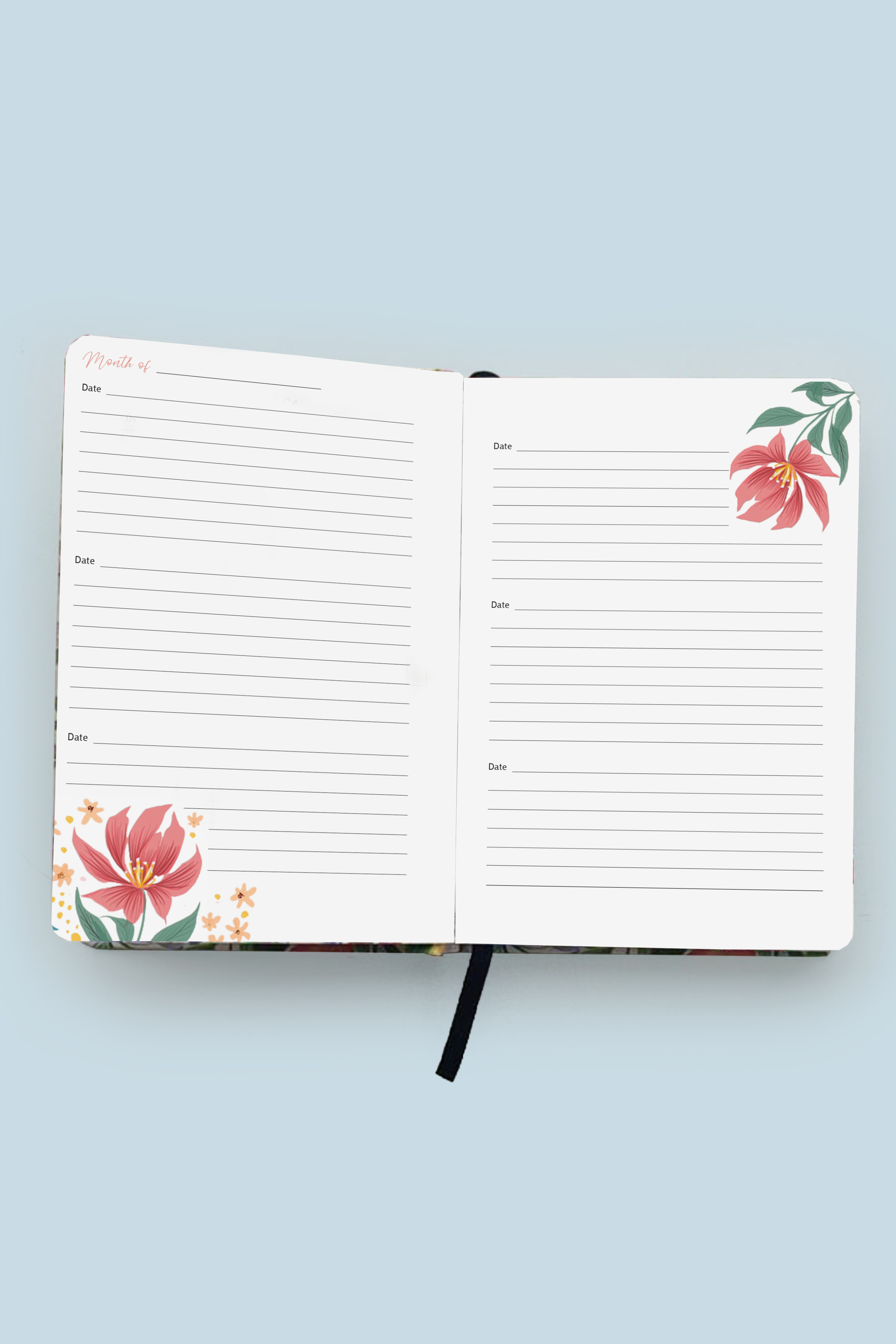 Rose Garden Hardbound Undated Planner