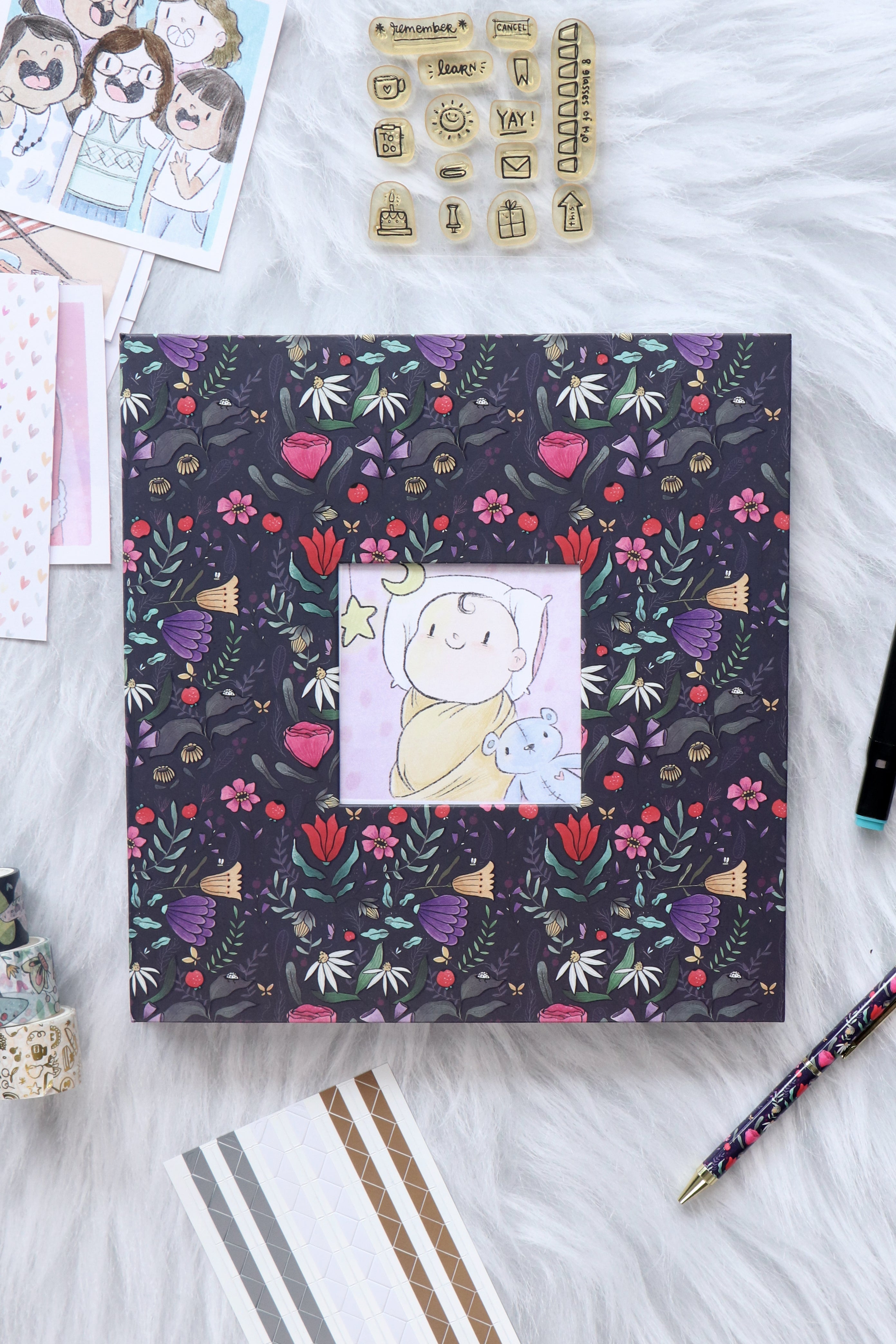 Purple Floral Photo Album Combo