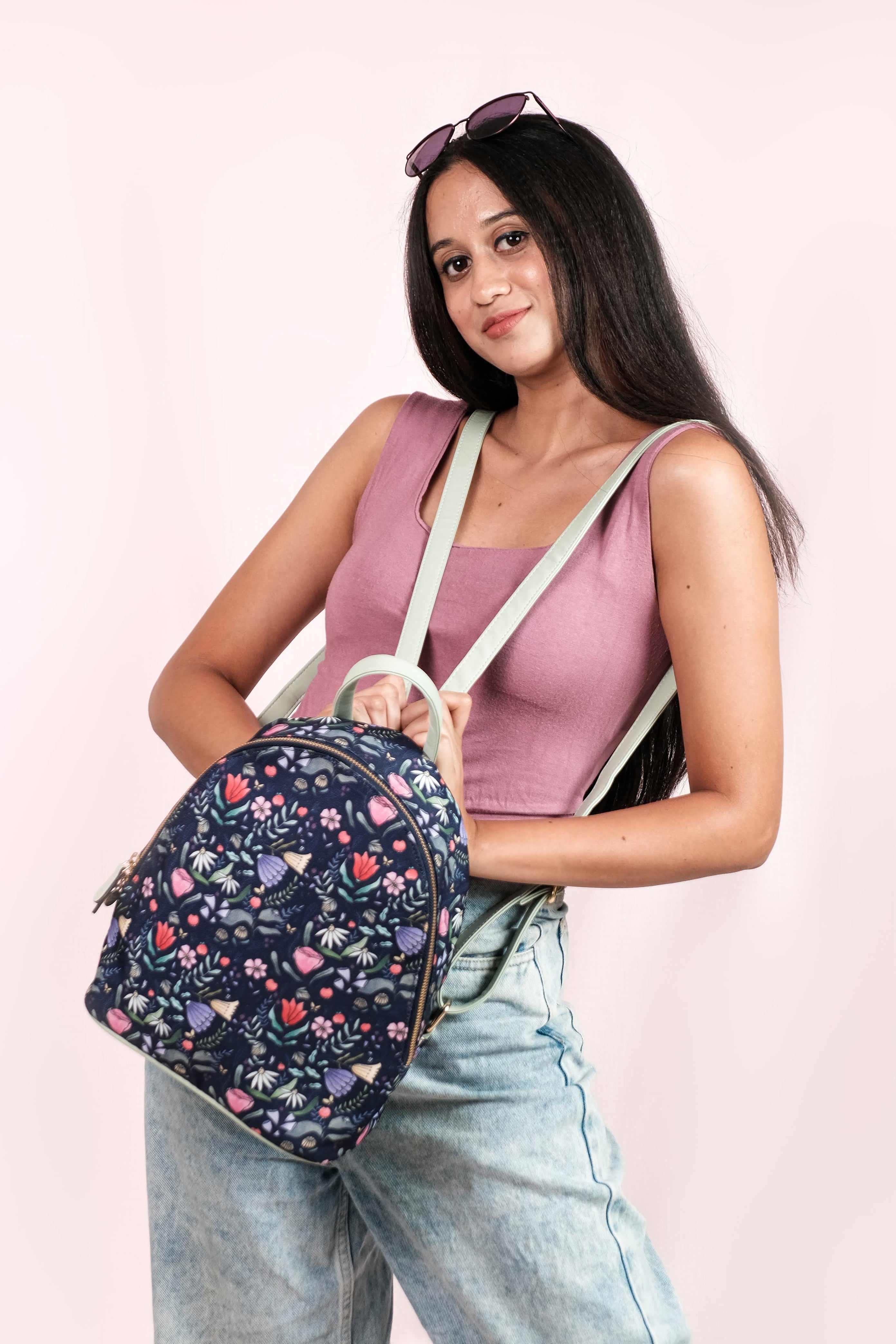 Purple Floral Backpack